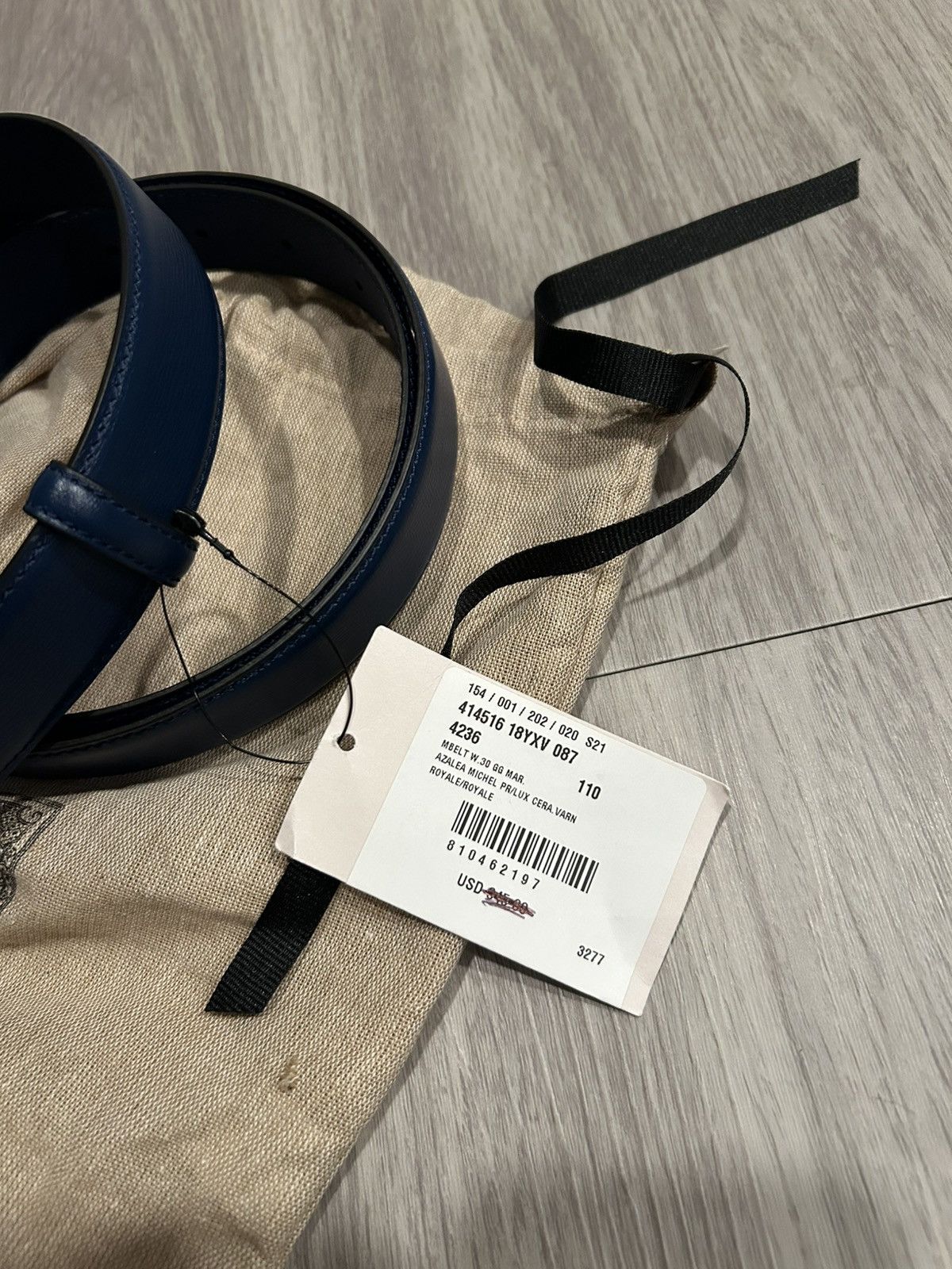Gucci Gucci GG Marmont Thin Belt Blue Size ONE SIZE - 3 Thumbnail