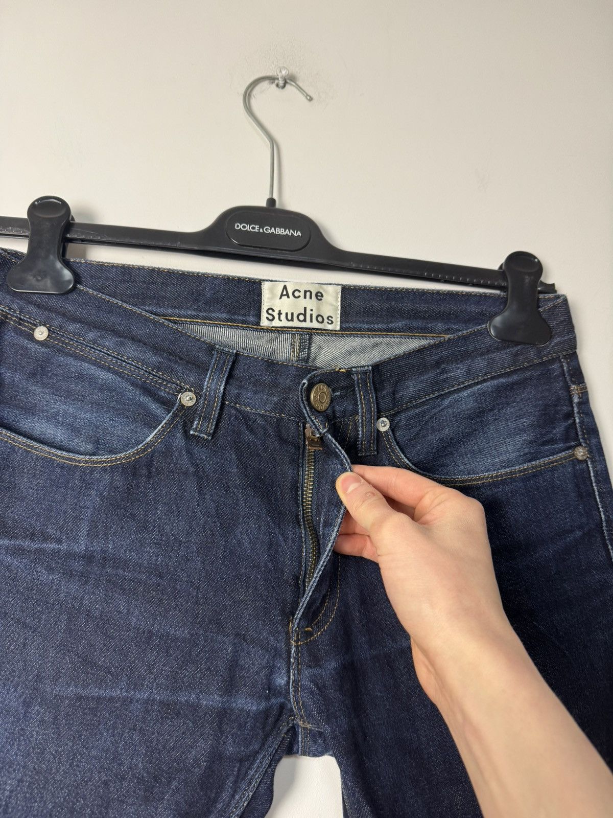 Acne Studios Acne Studios Max Raw Denim Jeans Navy Washed Vintage Style Size 30" / US 8 / IT 44 - 4 Thumbnail