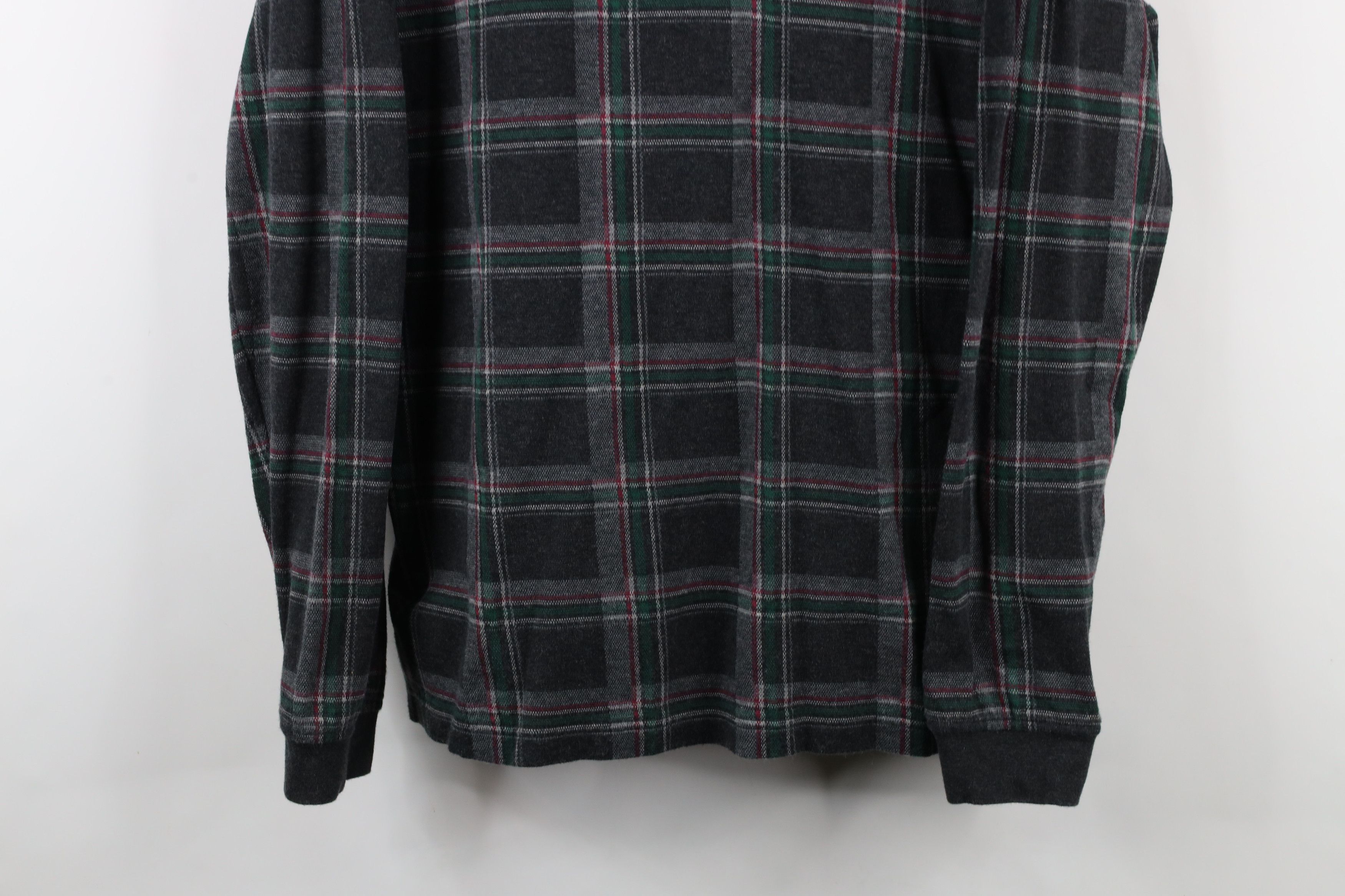 Lands' End × Vintage Vintage 90s Lands End Long Sleeve Rugby Polo Shirt Plaid Size US L / EU 52-54 / 3 - 3 Thumbnail
