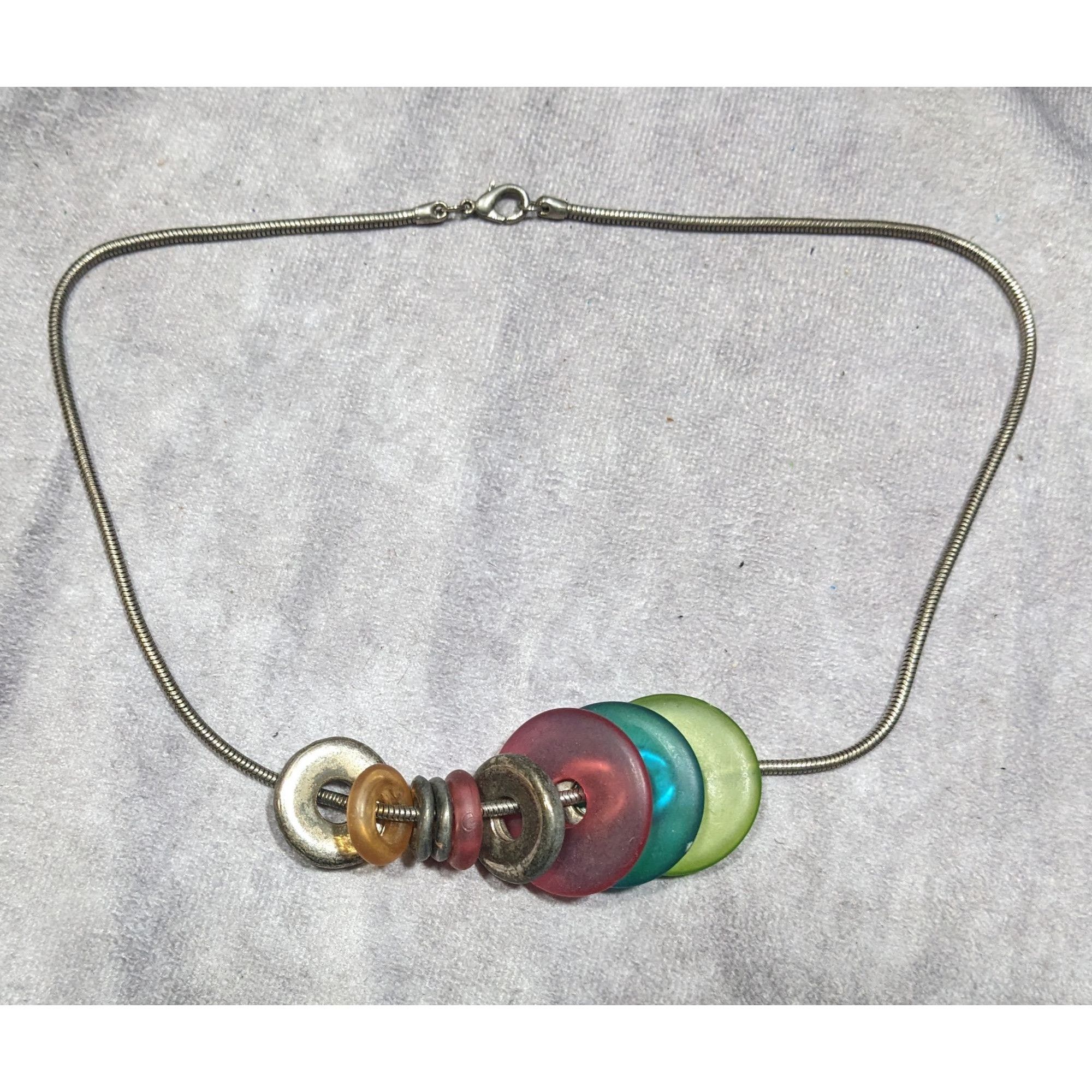 Other Rainbow And Silver Tone Slide Disc Charm Necklace Size ONE SIZE - 4 Thumbnail