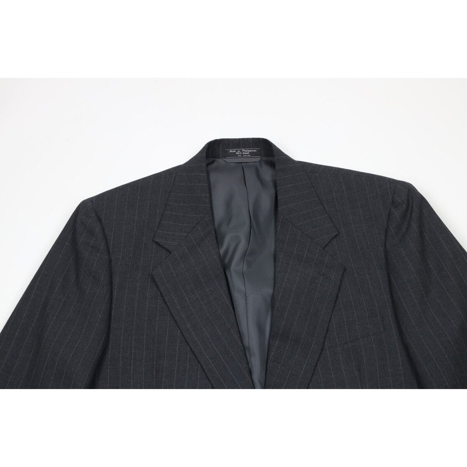 Vintage Vintage 70s Savile Row Hardy Amies Pinstriped Wool Suit Size 44L - 3 Thumbnail