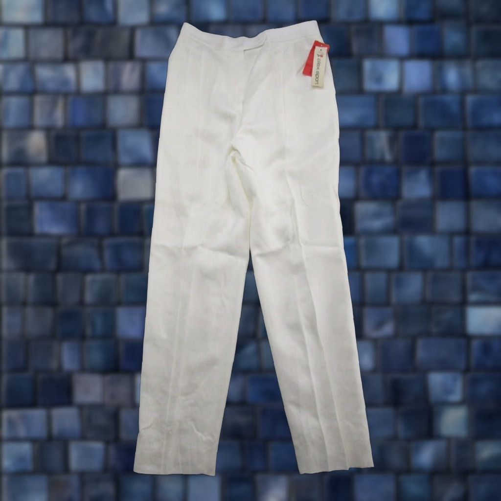 Vintage VINTAGE Alex Sport Pleated Ivory White Dress Pants Lined Women's Size 14 NEW Size 36" / US 14 / IT 50 - 1 Thumbnail