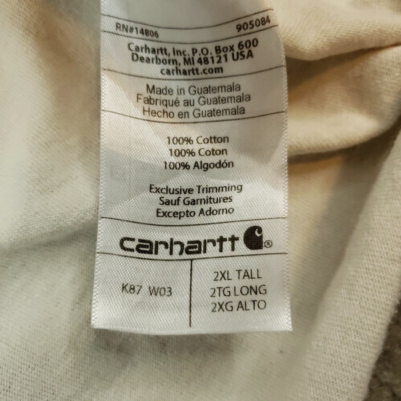 Carhartt Carhartt Mens 2XL XXL Tall Short Sleeve White Loose Fit Crew Neck Size US XXL / EU 58 / 5 - 7 Thumbnail