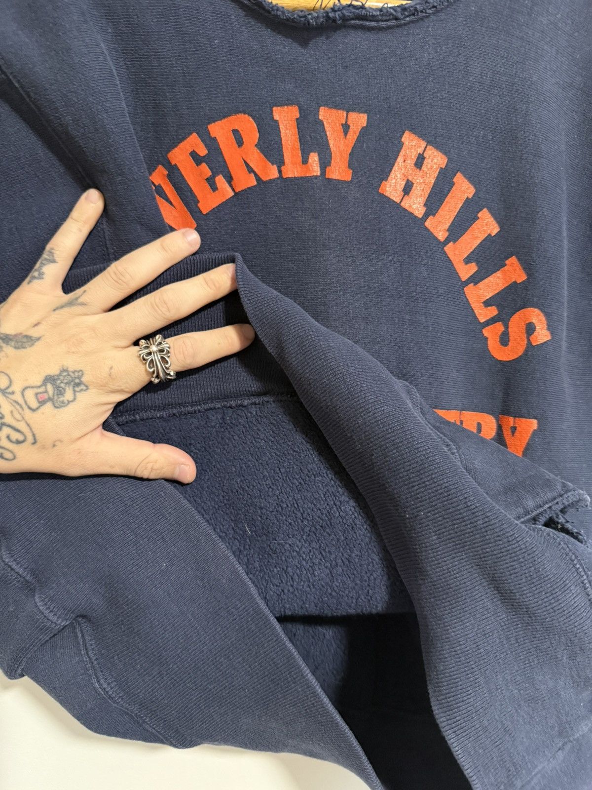 Vintage 80s Beverly Hills track cross country cropped sweatshirt Size US XL / EU 56 / 4 - 5 Thumbnail