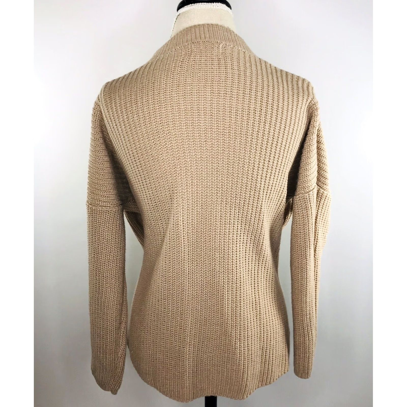 Vintage Dreamers by Debut V Neck Sweater Womens Size S Brown Knit Long Sleeve Fashionable Cutout Size S / US 4 / IT 40 - 2 Thumbnail