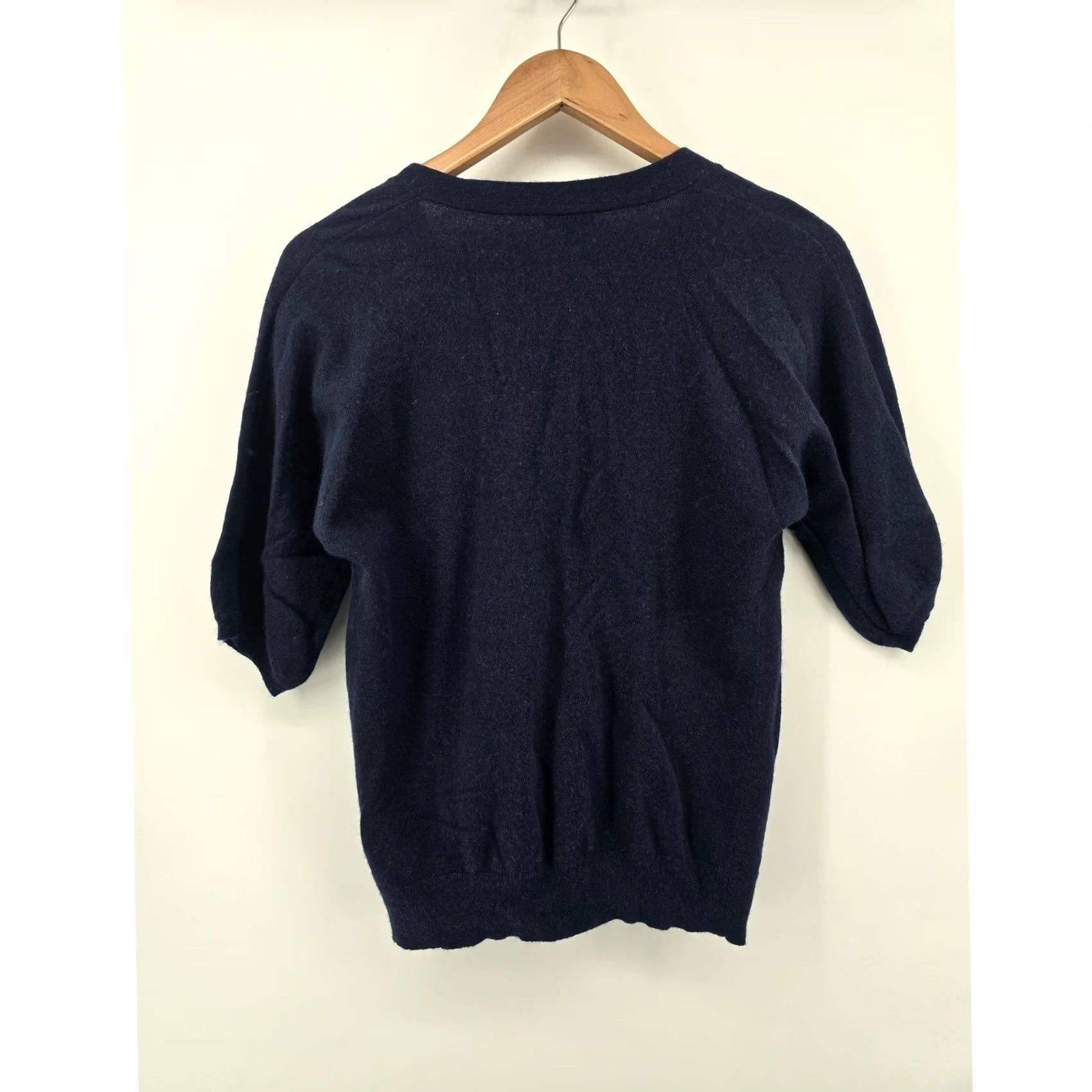 Talbots Talbots Cardigan Sweater Womens Small Navy Blue V-Neck Elbow Sleeve Button Front Size S / US 4 / IT 40 - 4 Thumbnail