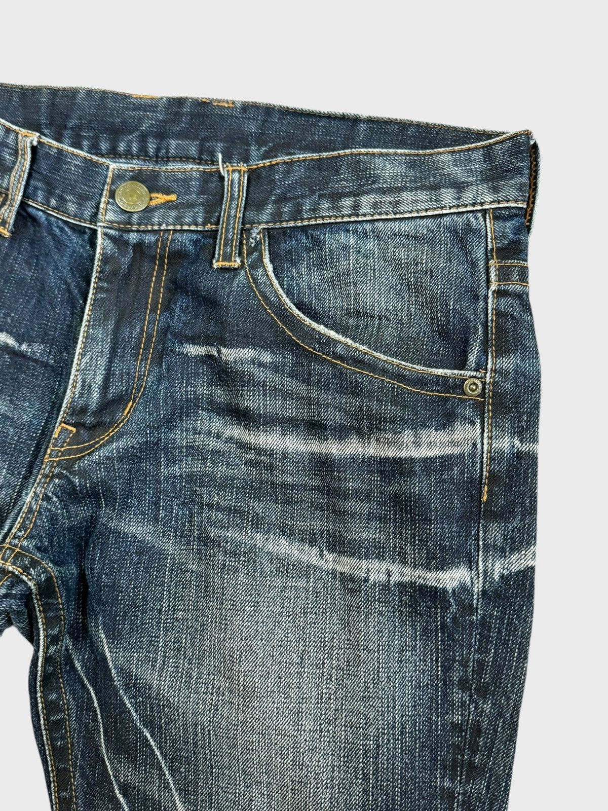 Hysteric Glamour × Japanese Brand × Vintage FLARED RATTLE TRAP JUNYA WATANABE STYLE DISTRESSED DENIM Size US 32 / EU 48 - 7 Thumbnail