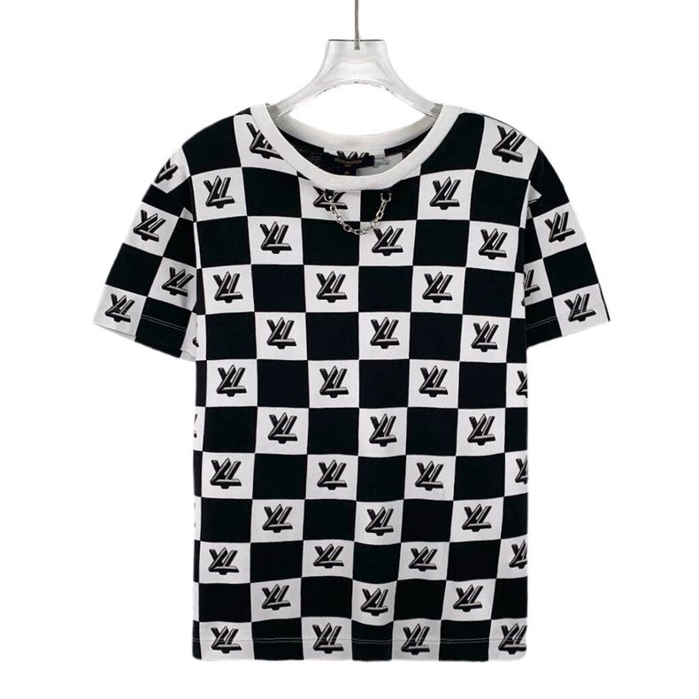 Louis Vuitton Louis Vuitton Black checkerboard monogrammed cotton crewne Size XS / US 0-2 / IT 36-38 - 1 Thumbnail