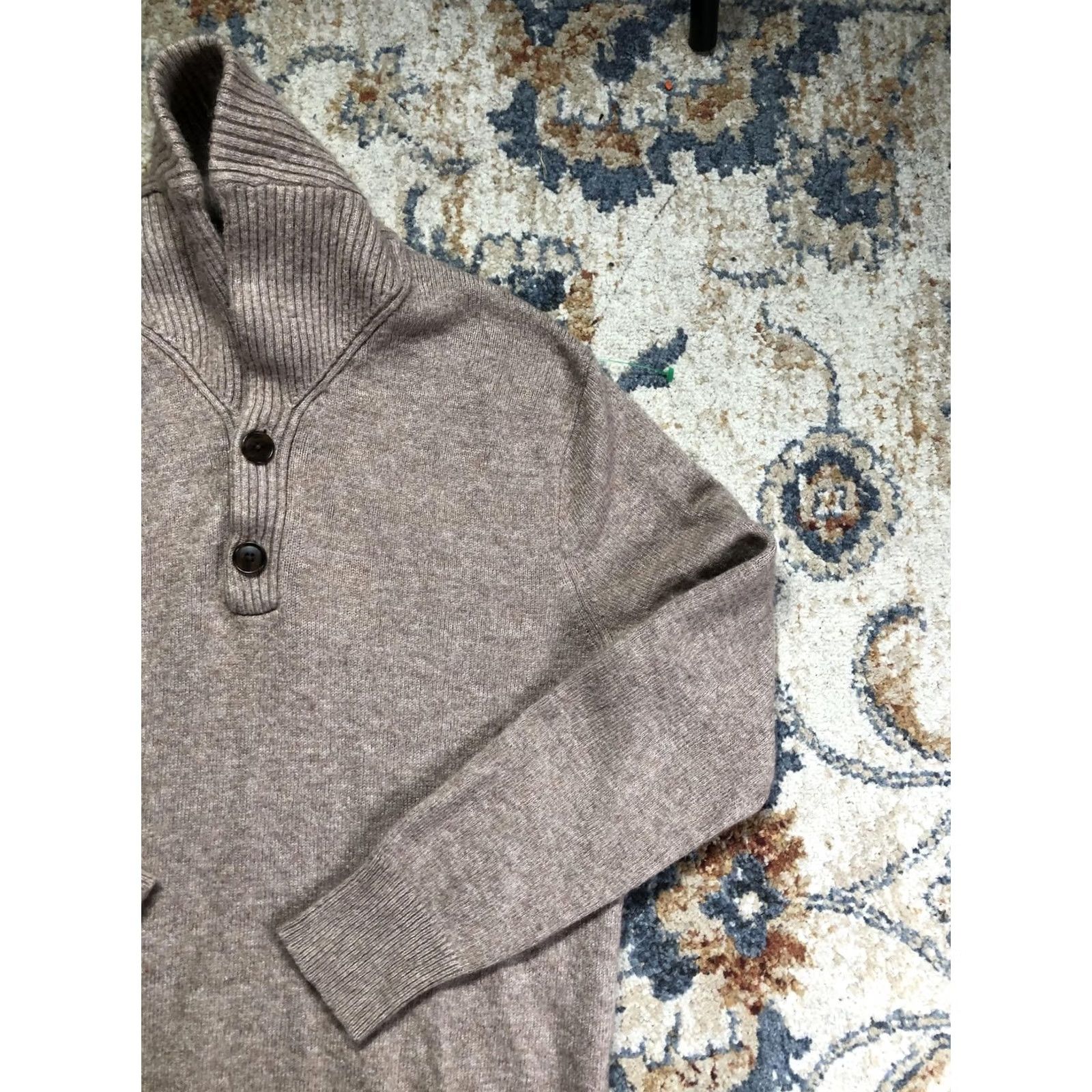 J.Crew J.Crew Mens Sweater Mock Neck Henley Knit Long Sleeve Brown M Regular Plain Solid Knit Pullover Winter Casual Mens Size US M / EU 48-50 / 2 - 4 Thumbnail