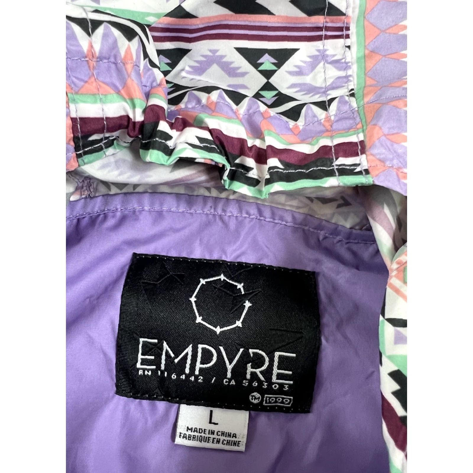 Empyre Empyre Women’s Jacket Aztec Purple L Windbreaker Lightweight Skater Full Zip Size L / US 10 / IT 46 - 4 Thumbnail