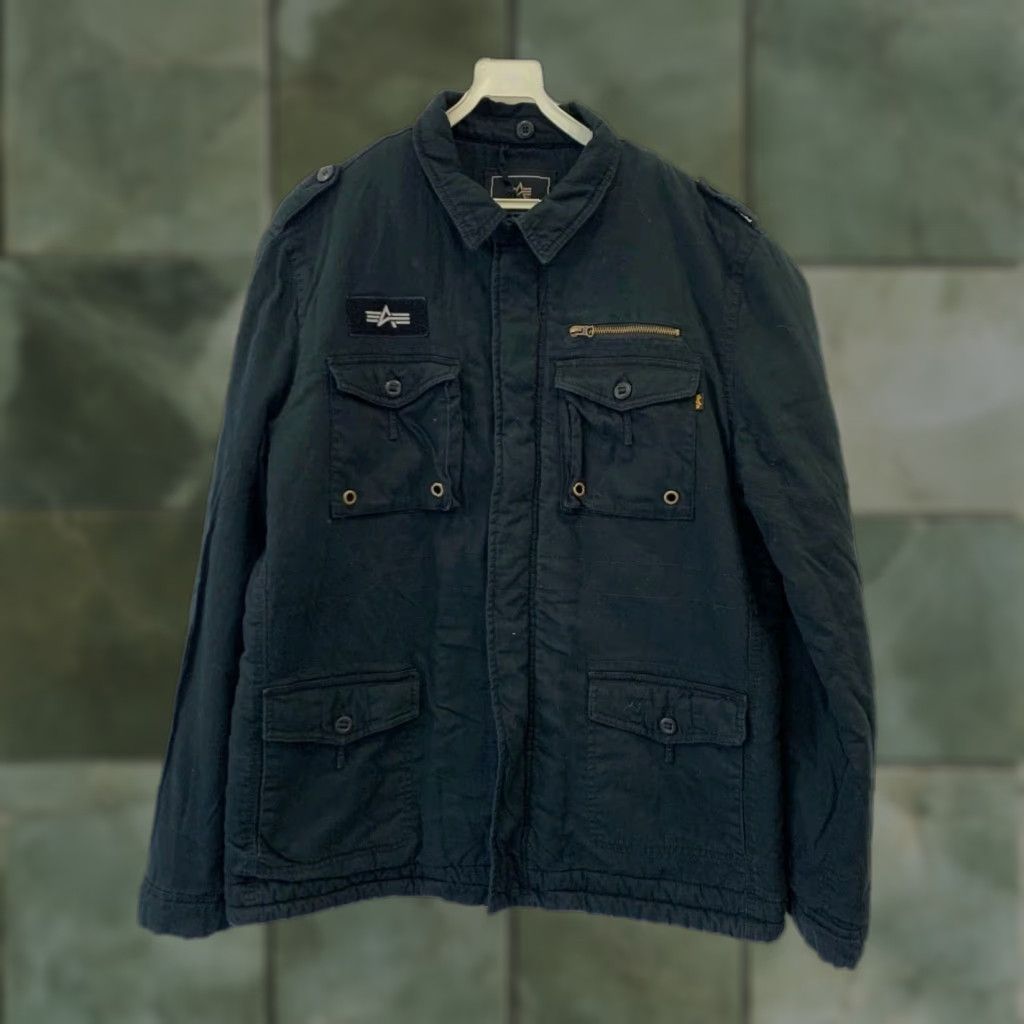 Vintage VINTAGE Alpha Industries Military Field Jacket / Utility Jacket Large Black Unisex Adults L Sherpa Interior Jacket Mens Size US L / EU 52-54 / 3 - 1 Thumbnail