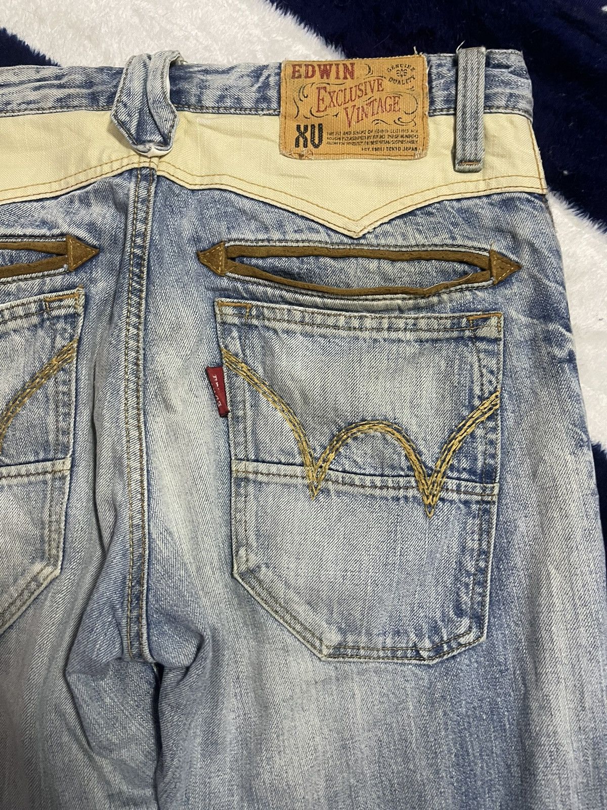 Edwin × Japanese Brand Edwin Exclusive Vintage Distressed Jeans (14) Size US 33 - 5 Thumbnail