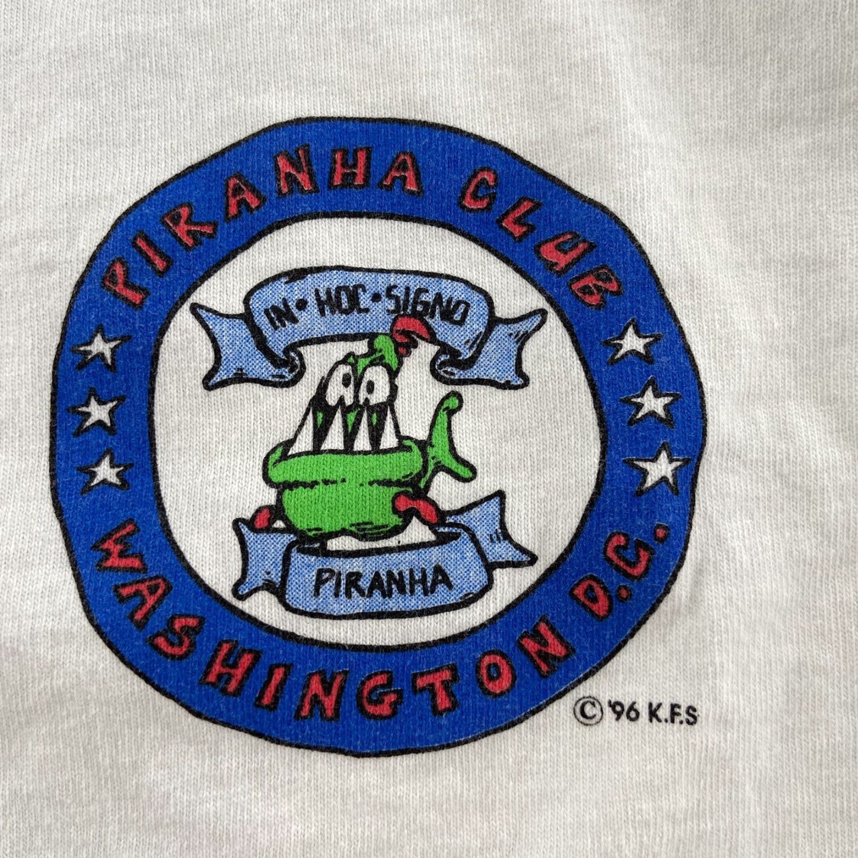 Fruit Of The Loom VINTAGE 90s Piranha Club Political Comedy Graphic Tee Adult Large White Tint Mens Size US L / EU 52-54 / 3 - 5 Thumbnail