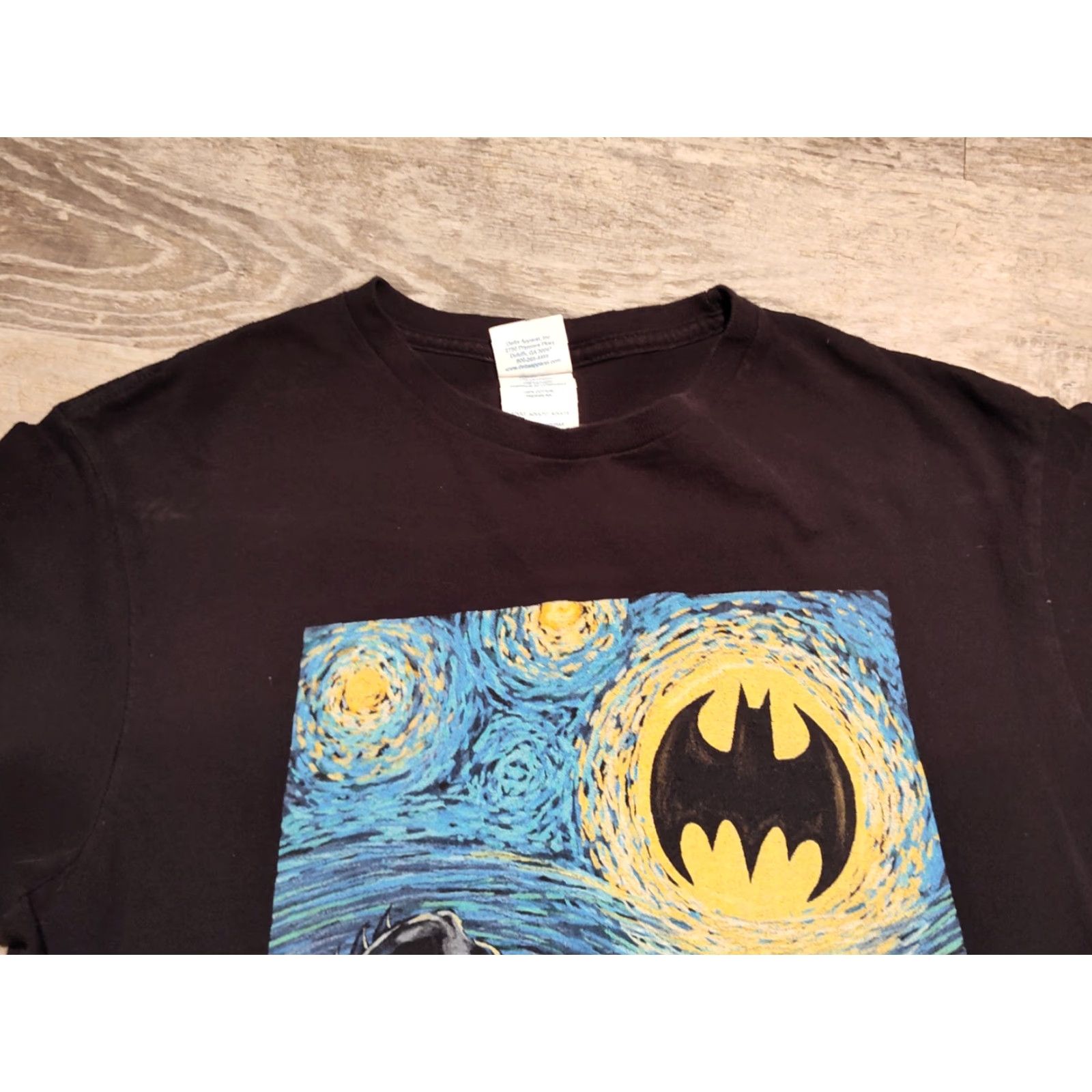Delta VINTAGE DC Comics Batman Starry Night Van Gogh Graphic Print T-Shirt Men M Black Comics 90s Size US M / EU 48-50 / 2 - 4 Thumbnail