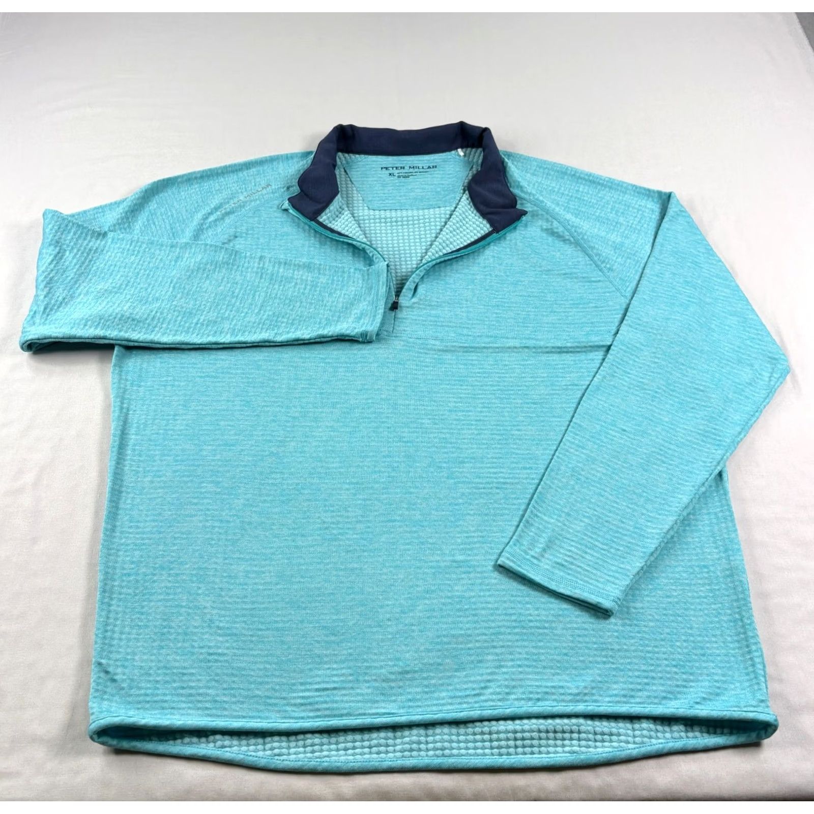 Peter Millar VINTAGE Peter Millar Shirt Mens XL Blue Maven 1/4 Zip Golf Pullover Stretch Performance Size US XL / EU 56 / 4 - 2 Thumbnail