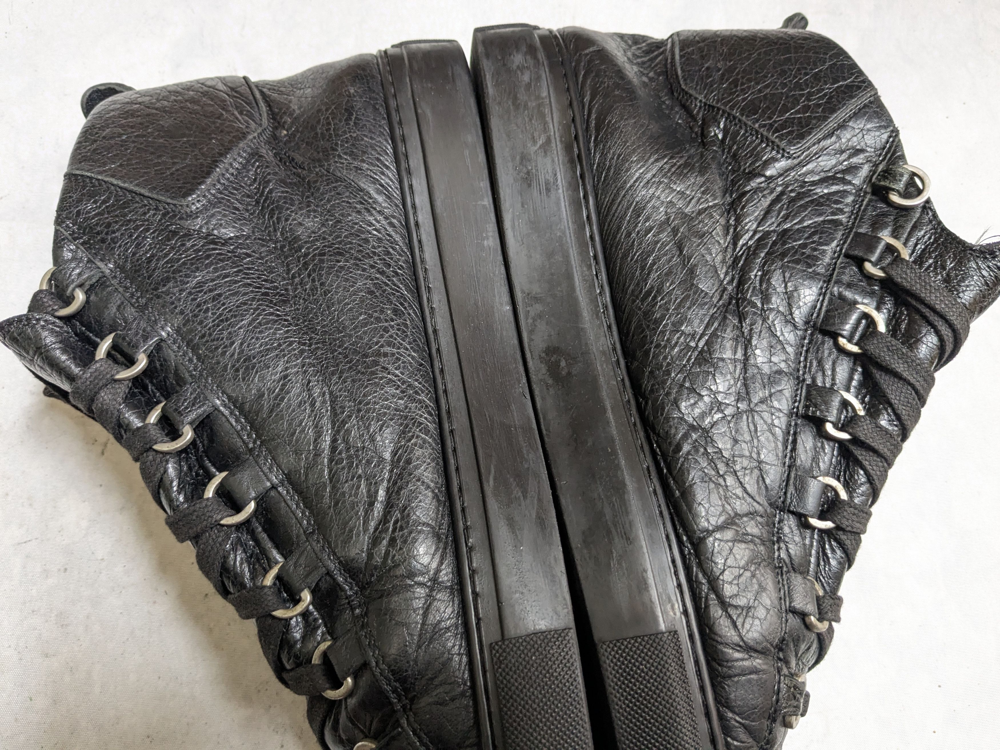 Balenciaga Balenciaga Arena Black 12 Leather High Tops Lace Up Size US 12 / EU 45 - 10 Thumbnail
