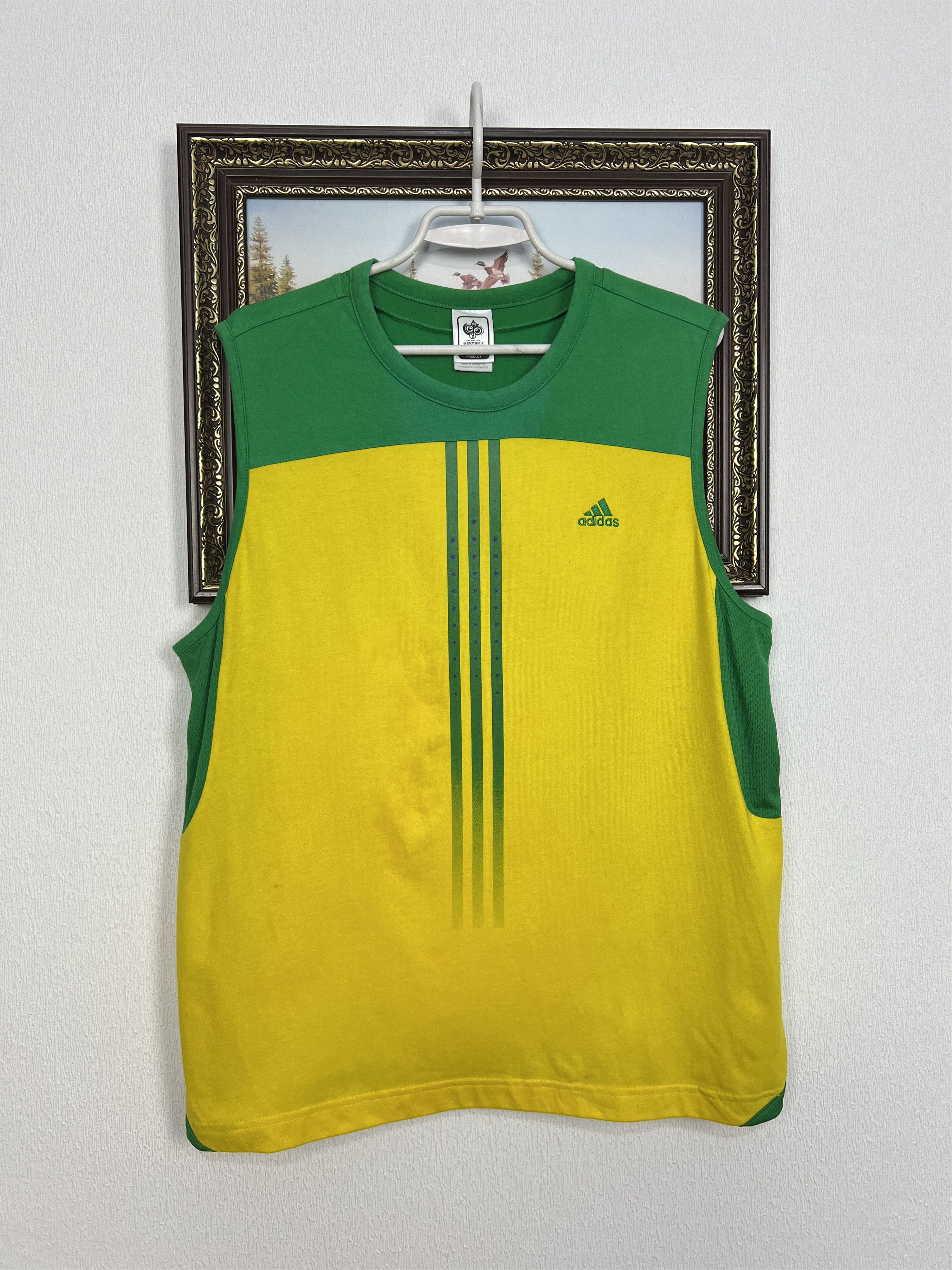 Adidas Brazil Football Train Vest Shirt Soccer World Cup Jersey Size US L / EU 52-54 / 3 - 1 Thumbnail