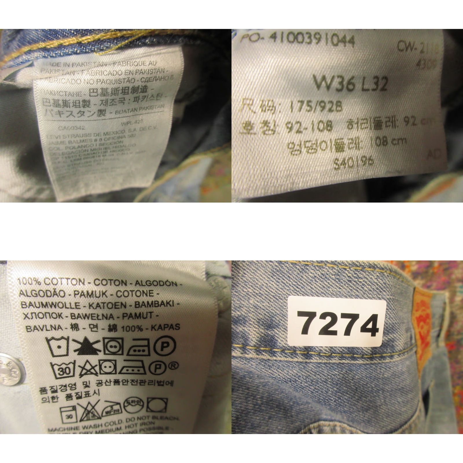 Levi's LEVIS 501 Jeans 38x32* Original Fit Denim Pants Mens Wash Classic Button Fly Jeans 5-Pocket Design Medium Blue9 Mens Size US 38 / EU 54 - 8 Thumbnail