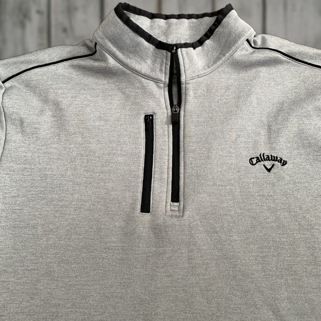 Callaway Callaway Pullover Mens XXL Gray 1/4 Zip Fleece Lined Golf Sweatshirt with Pocket Shirt Mens 2XL Gray Size US XXL / EU 58 / 5 - 1 Thumbnail