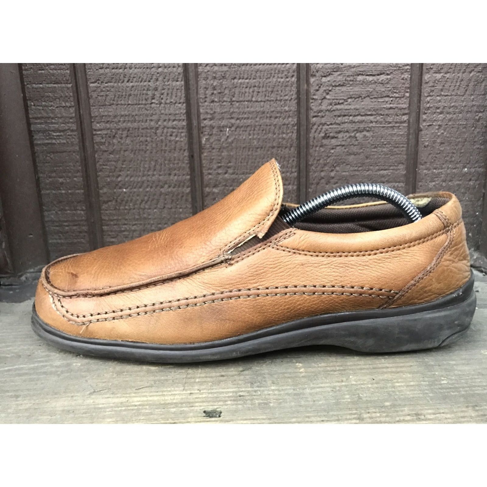 Vintage Deer Stags Sock Mens Size 9M Brown Leather Moc Toe Casual Loafers Slip Ons-502 Shoes Size ONE SIZE - 7 Thumbnail