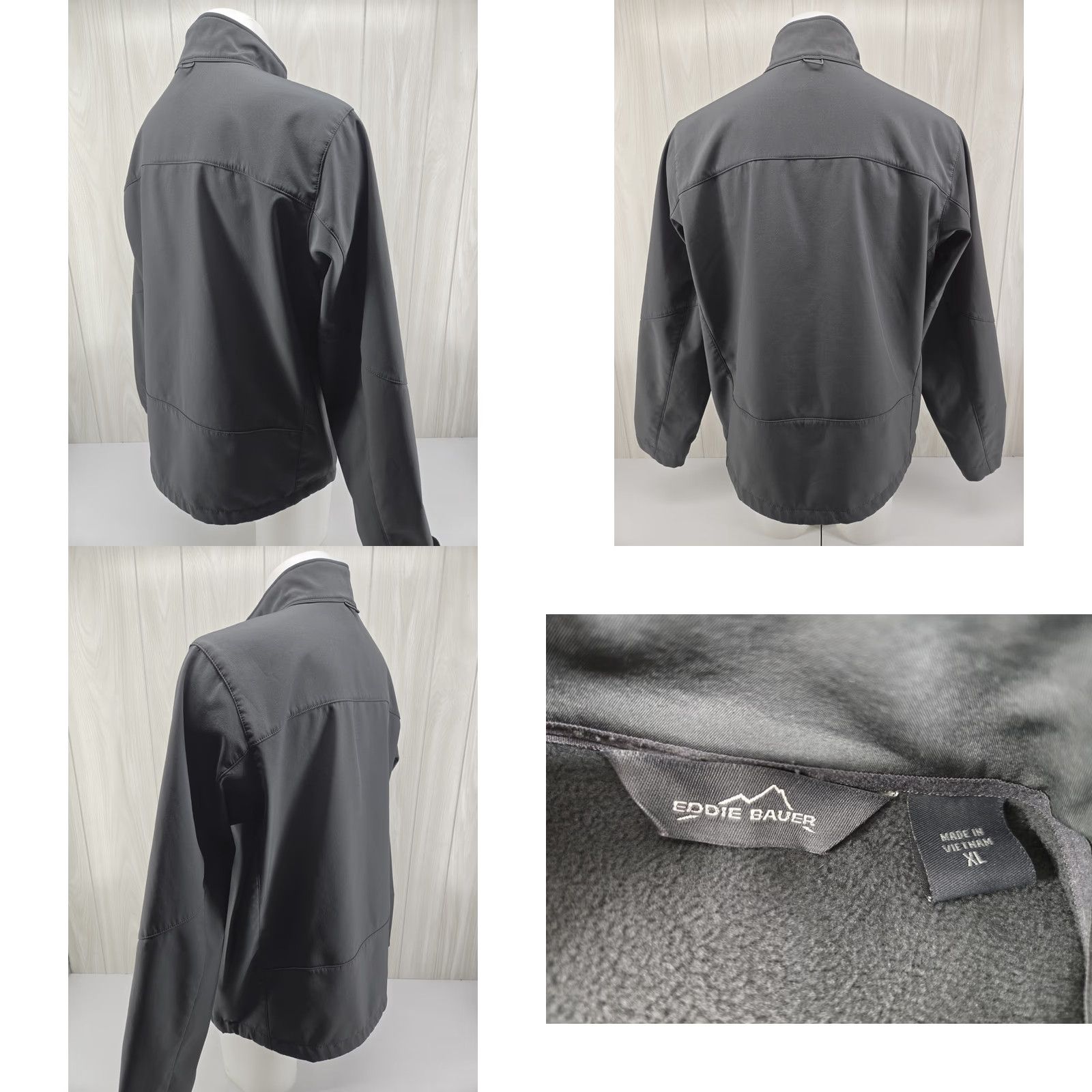 Eddie Bauer Eddie Bauer Soft Shell Jacket Mens XL Gray Army Team Windbreaker, Casual, Travel, Hiking, Walking, Regular, Polyester, Zip, Fleece, Army Theme Size US XL / EU 56 / 4 - 8 Thumbnail