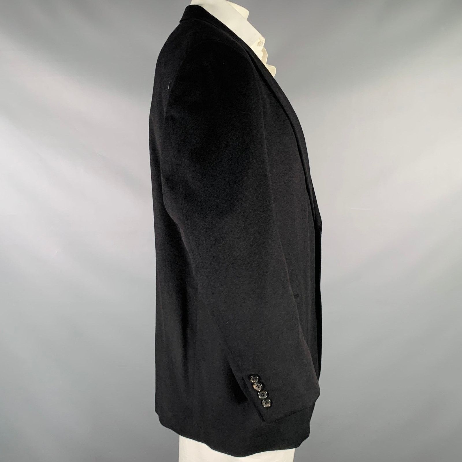 Brooks Brothers LORO PIANA Black Cashmere Single Breasted Sport Coat Size 46R - 2 Thumbnail