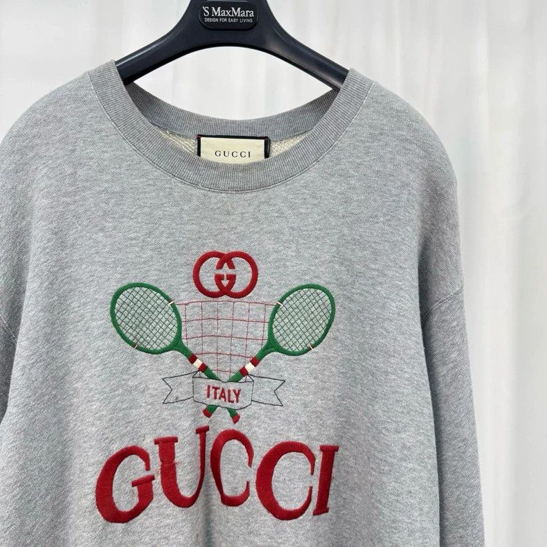 Gucci Gucci Embroidered tennis racket letter sweatshirt Size L / US 10 / IT 46 - 3 Thumbnail