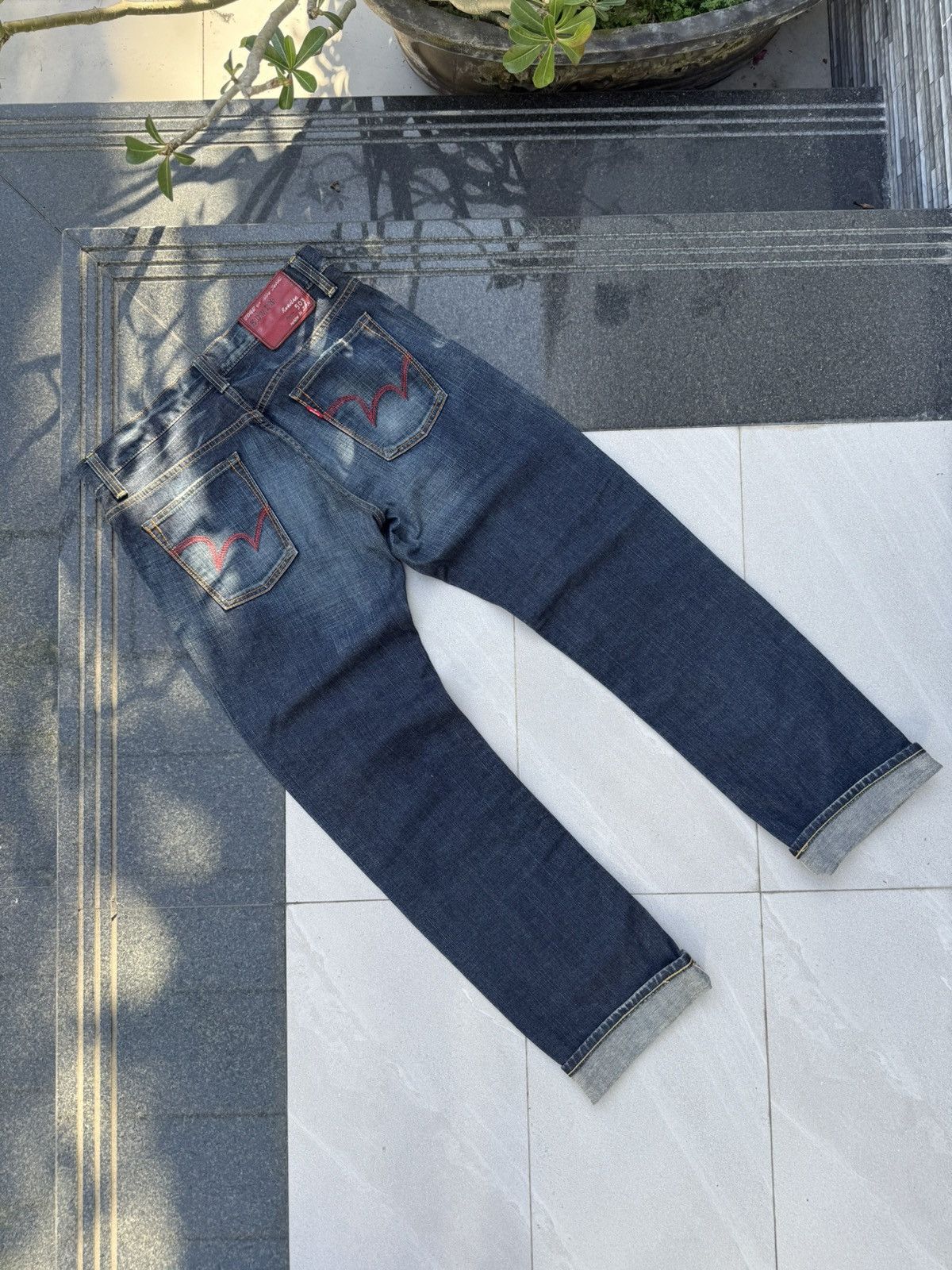 Edwin × Vintage 90’s EDWIN 503 JAPANESE BRAND POCKET LOGORETRO SALVEGE DENIM Size US 32 / EU 48 - 1 Thumbnail
