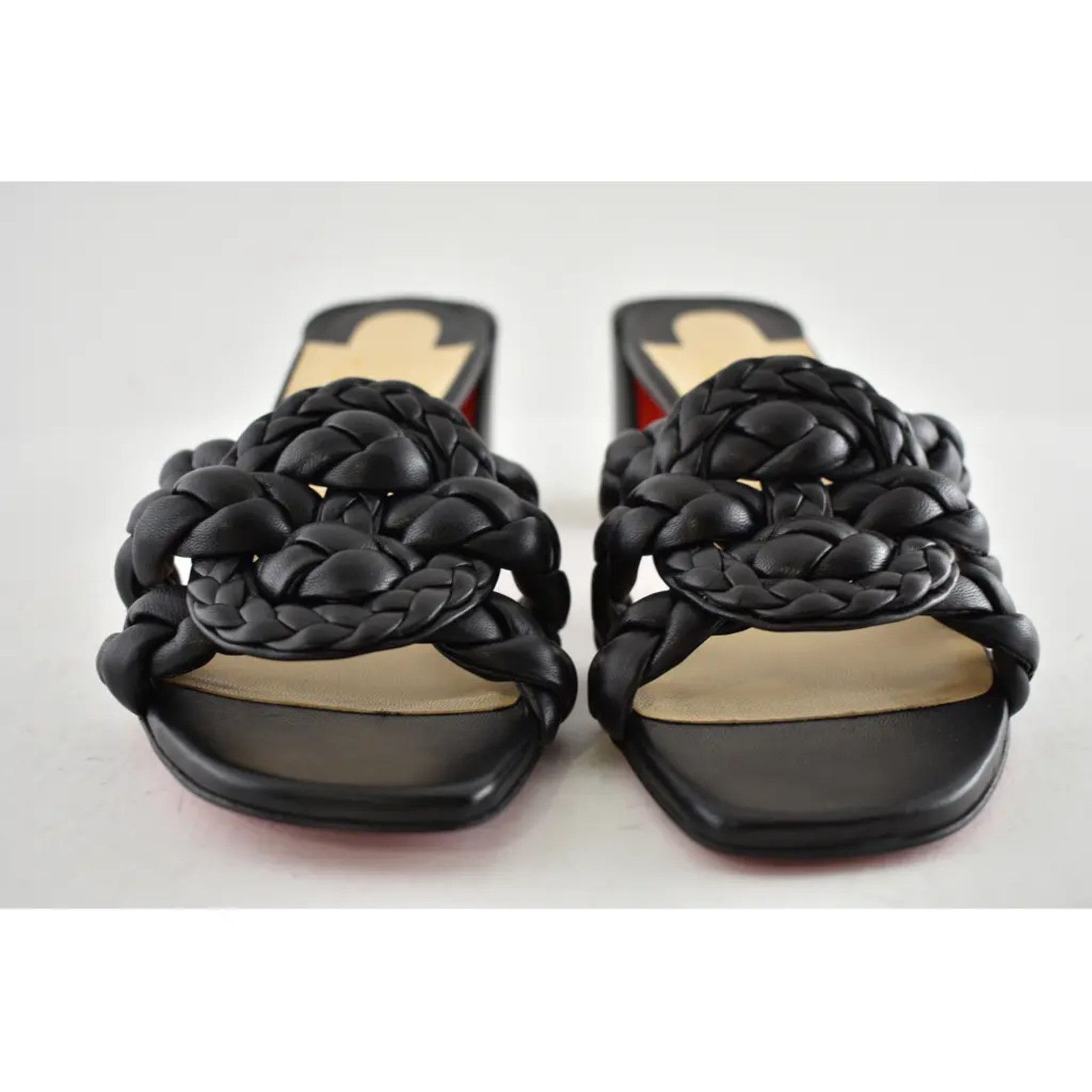 Christian Louboutin Marmela 55 Black Nappa Block Heel Mule Slide Sandal Pump 36 Size US 6 / IT 36 - 5 Thumbnail