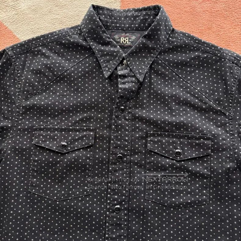 RRL Ralph Lauren Black Poker Western Shirt