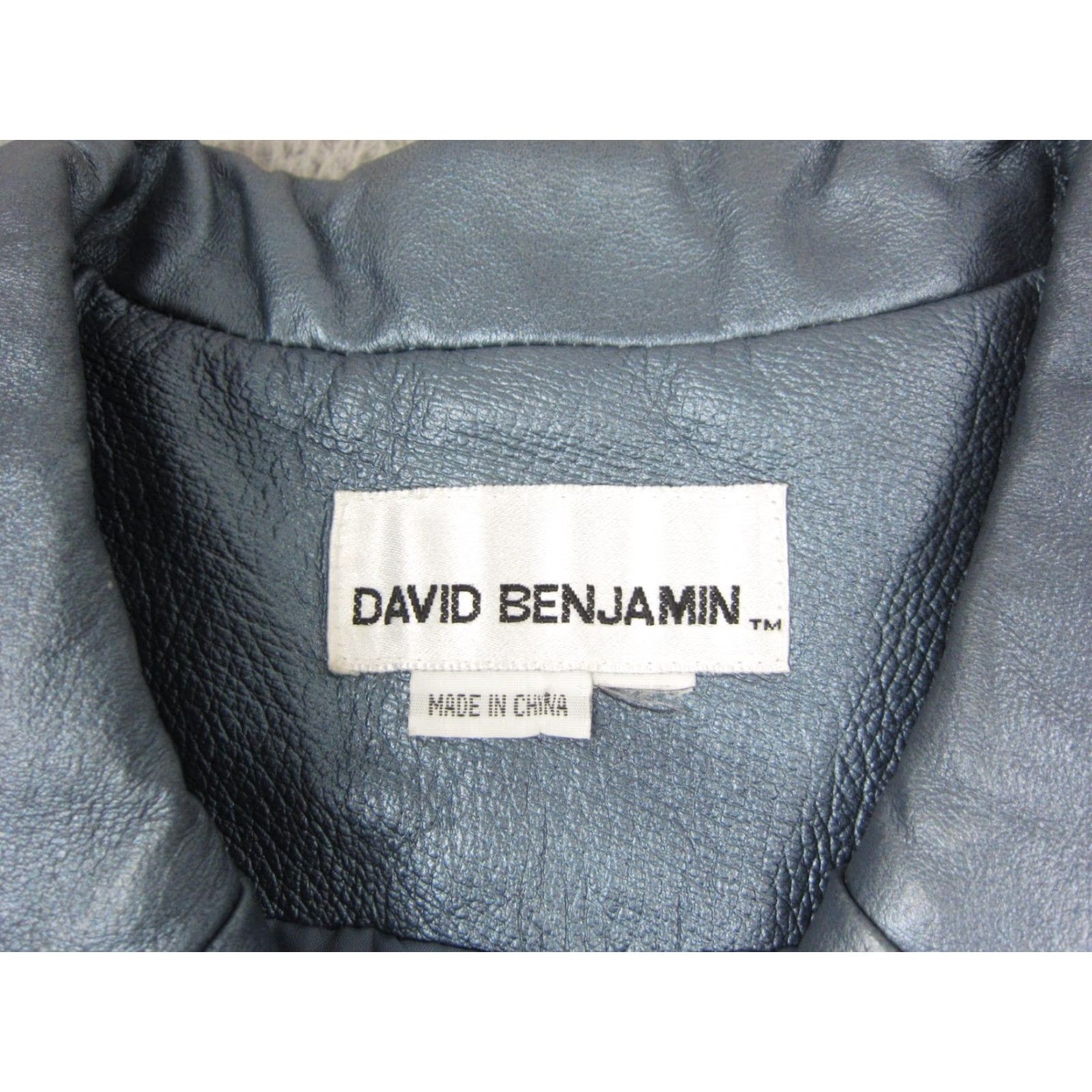 Vintage VINTAGE David Benjamin Blazer Shirt Jacket Womens Size 14 Blue Leather 3 Button 90s Womens Localized Size XL / US 12-14 / IT 48-50 - 3 Thumbnail