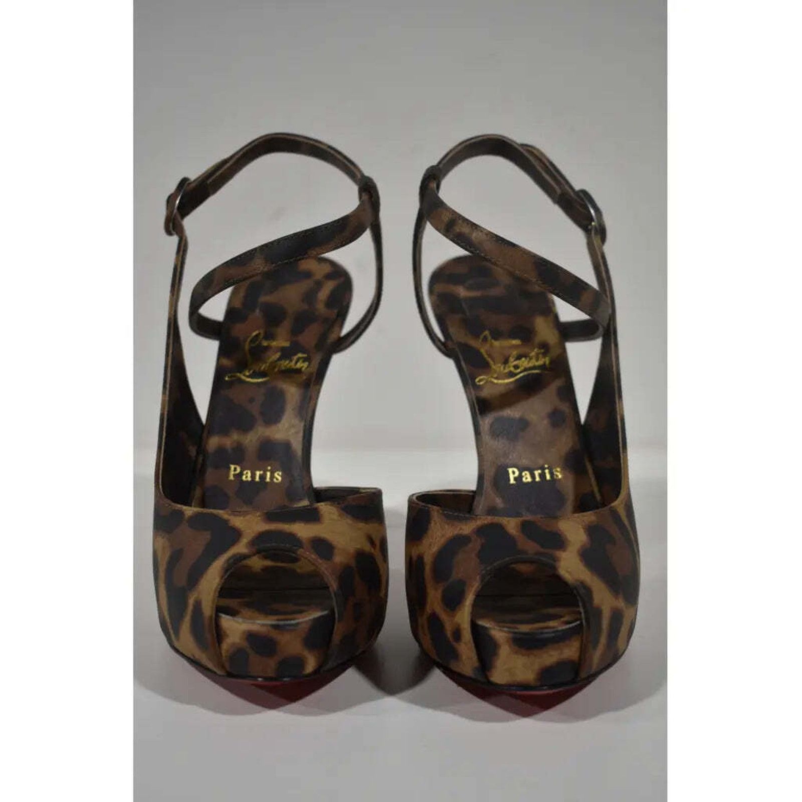 Christian Louboutin Jenlove Alta 120 Brown Strap Platform Sandal Heel Pump 39.5 Size US 9.5 / IT 39.5 - 5 Thumbnail