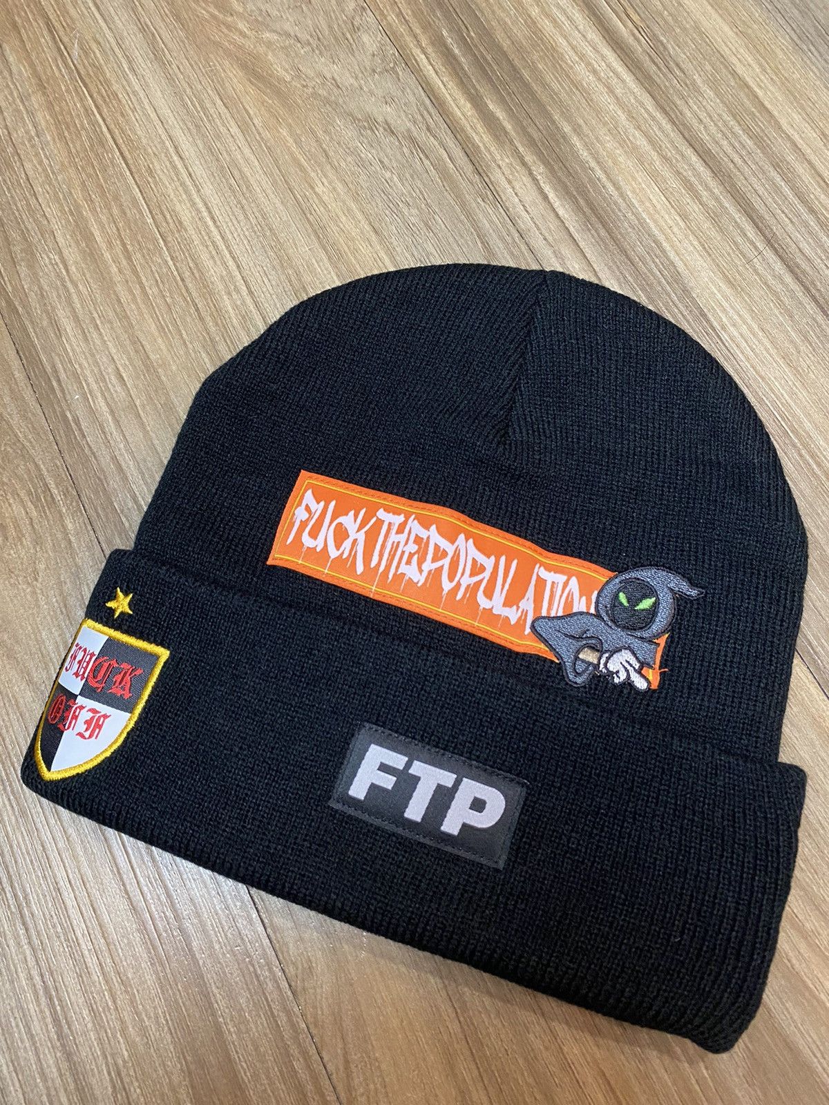 Fuck The Population FTP Club Logo Beanie NEW Size ONE SIZE - 3 Thumbnail