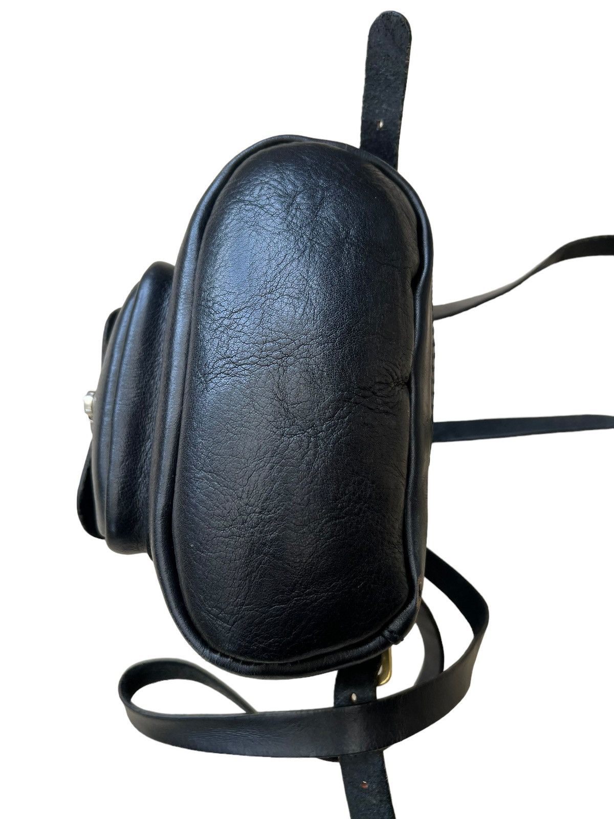 Leather Vintage HERZ Japan Patina Black Leather Mini Backpack Size ONE SIZE - 13 Thumbnail