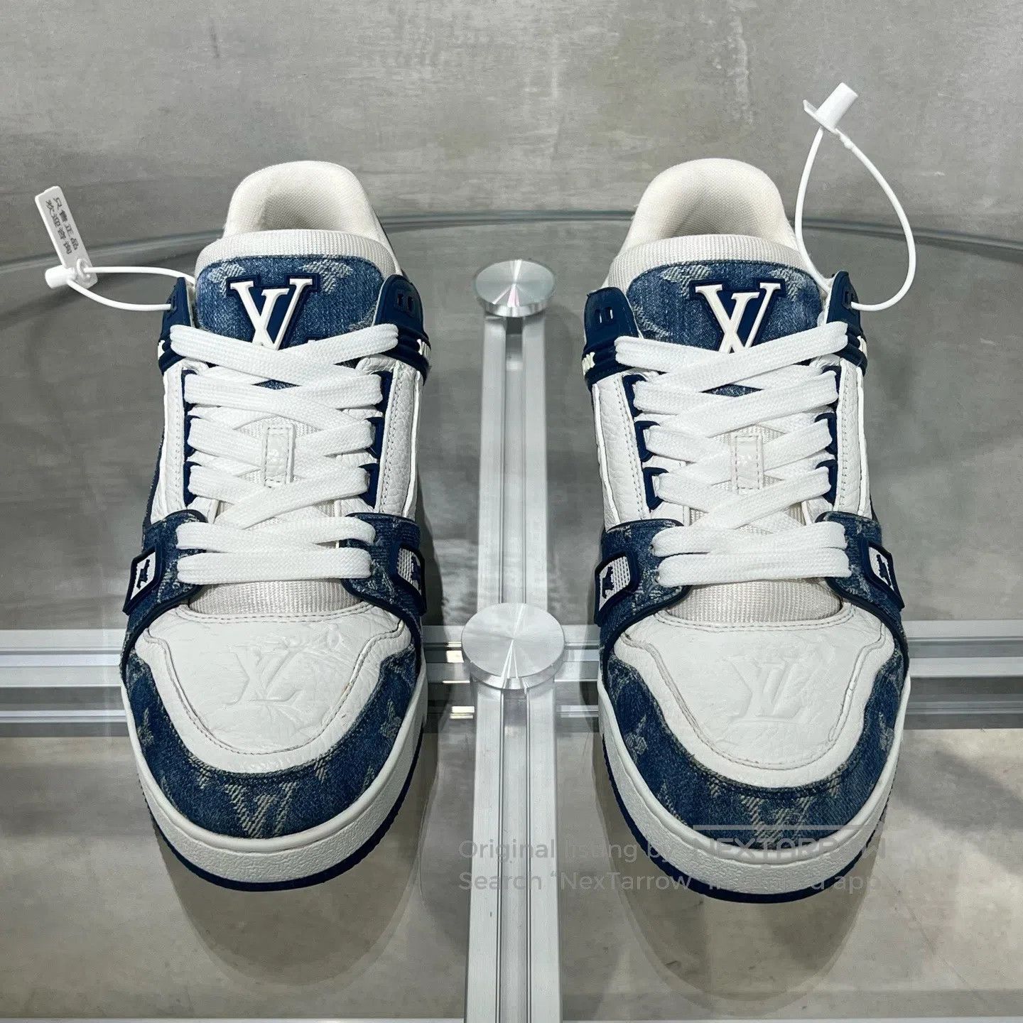 Louis Vuitton Louis Vuitton Trainer White Blue Jeans shoes Size US 7 / EU 40 - 2 Thumbnail