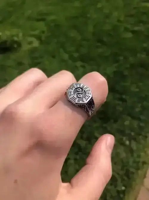 Ring Of Fire *NEW* Silver Yin Yang Ring Size ONE SIZE - 3 Thumbnail