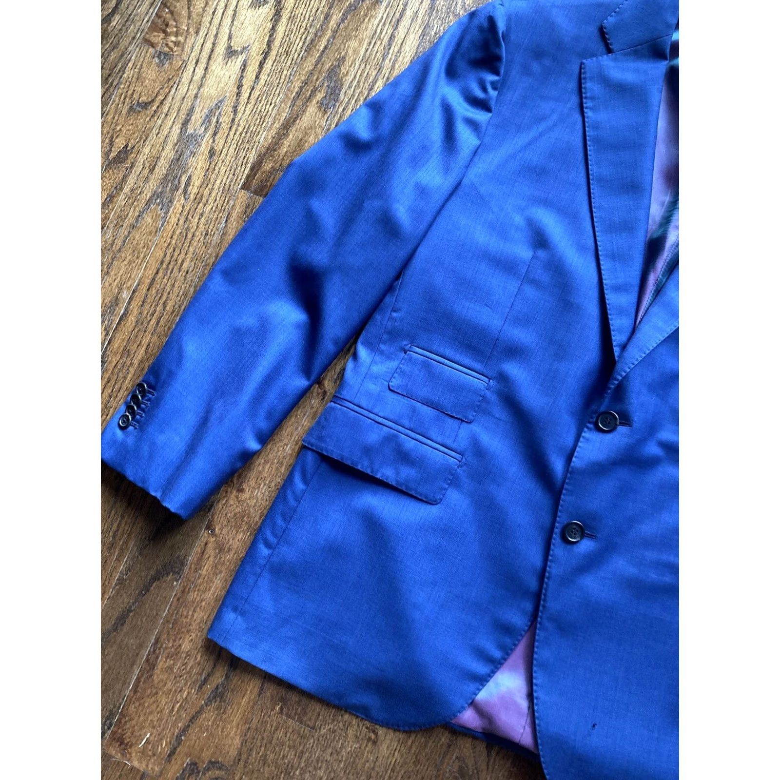 Sid Mashburn Sid Mashburn Wool Blazer Mens 42R Blue Jacket Coat Made In Italy Flaws Chest 42 Wool Sport Coat Blazer Mens Size 42R - 2 Thumbnail