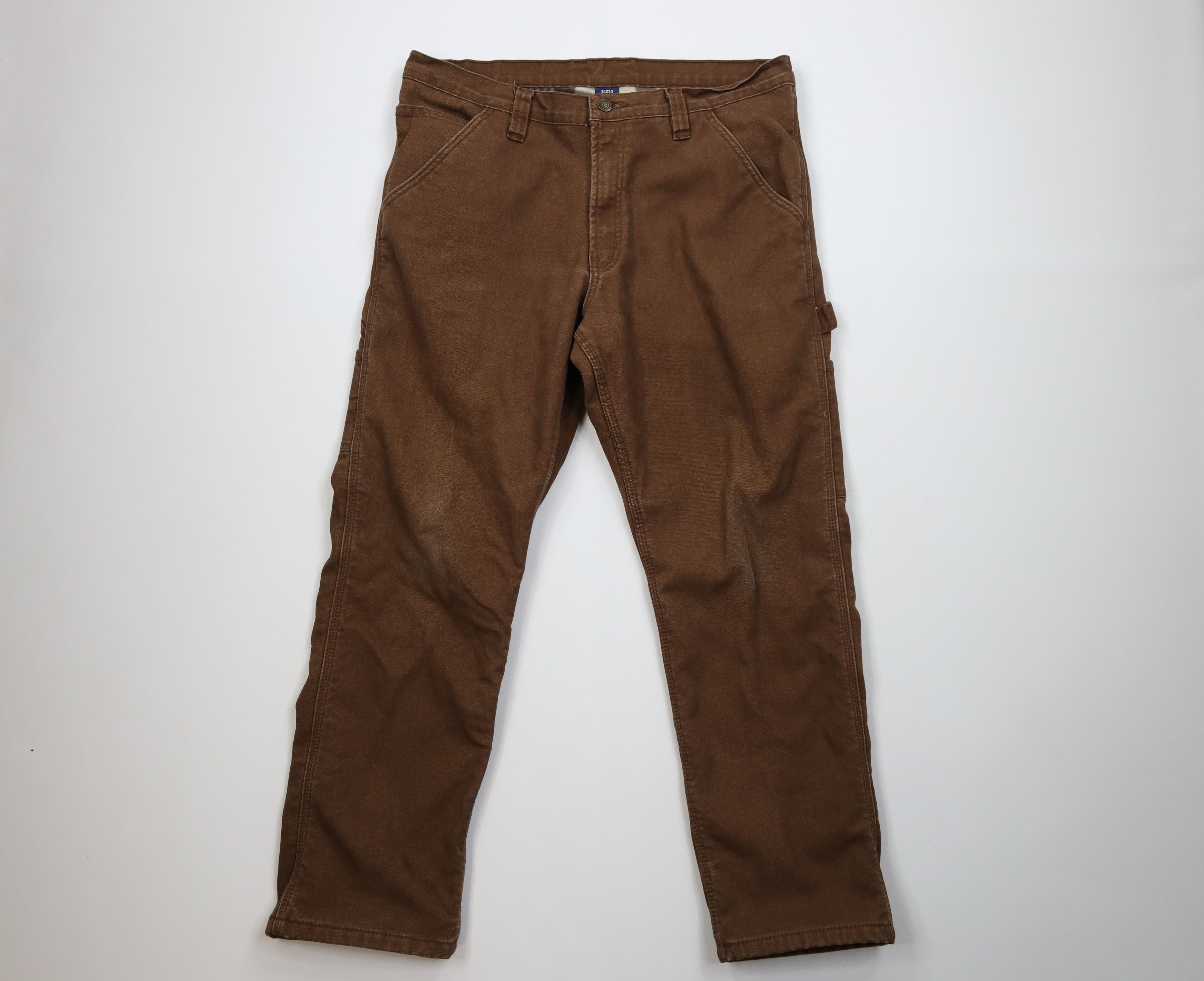Vintage Vintage Streetwear Fleece Lined Canvas Straight Leg Pants Size US 36 / EU 52 - 2 Thumbnail