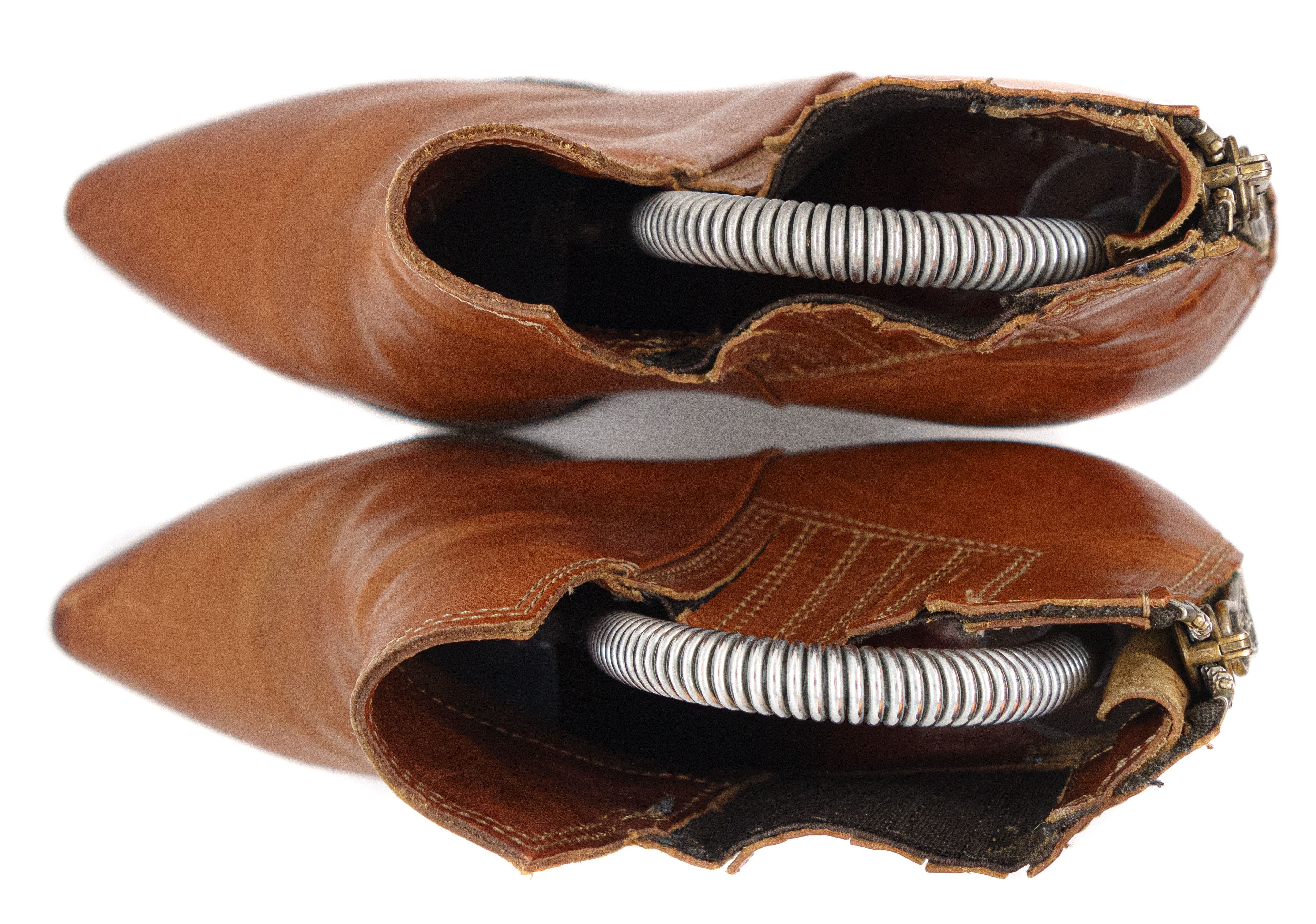 A.S.98 A.S.98 Back Zip Leather Heeled Ankle Boots Size US 10 / IT 40 - 3 Thumbnail
