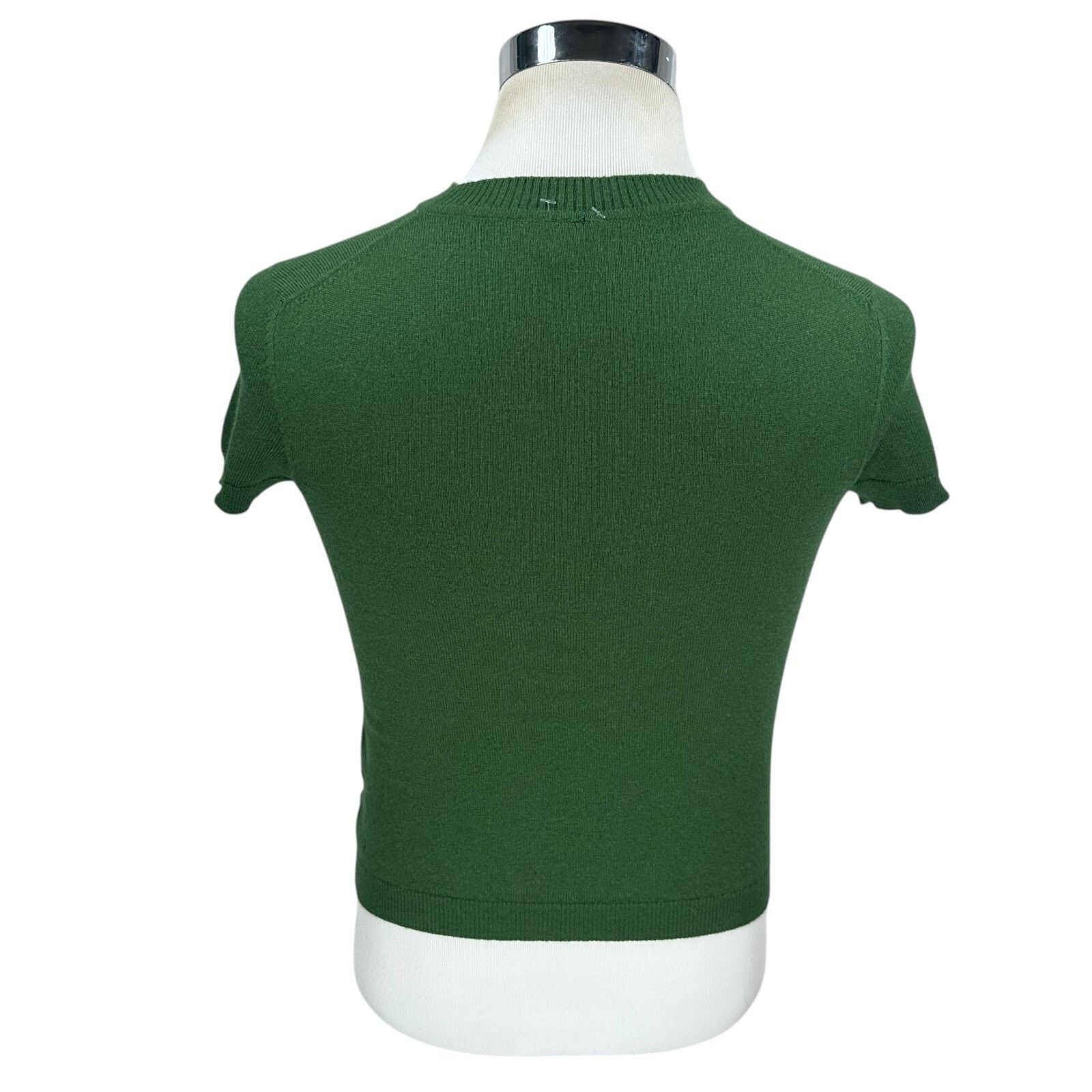 Hermes Hermes Paris Short Sleeve Cashmere Sweater Women’s 36 Green Size XS / US 0-2 / IT 36-38 - 6 Thumbnail