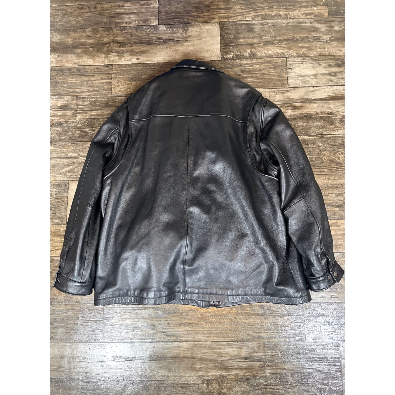 Vintage VINTAGE Wilsons Leather Jacket Mens 2XL Thinsulate Liner Full Zip Vtg Motorcycle Jacket Black Leather Belted Collared Zipper Pockets Mens Size US XXL / EU 58 / 5 - 7 Thumbnail