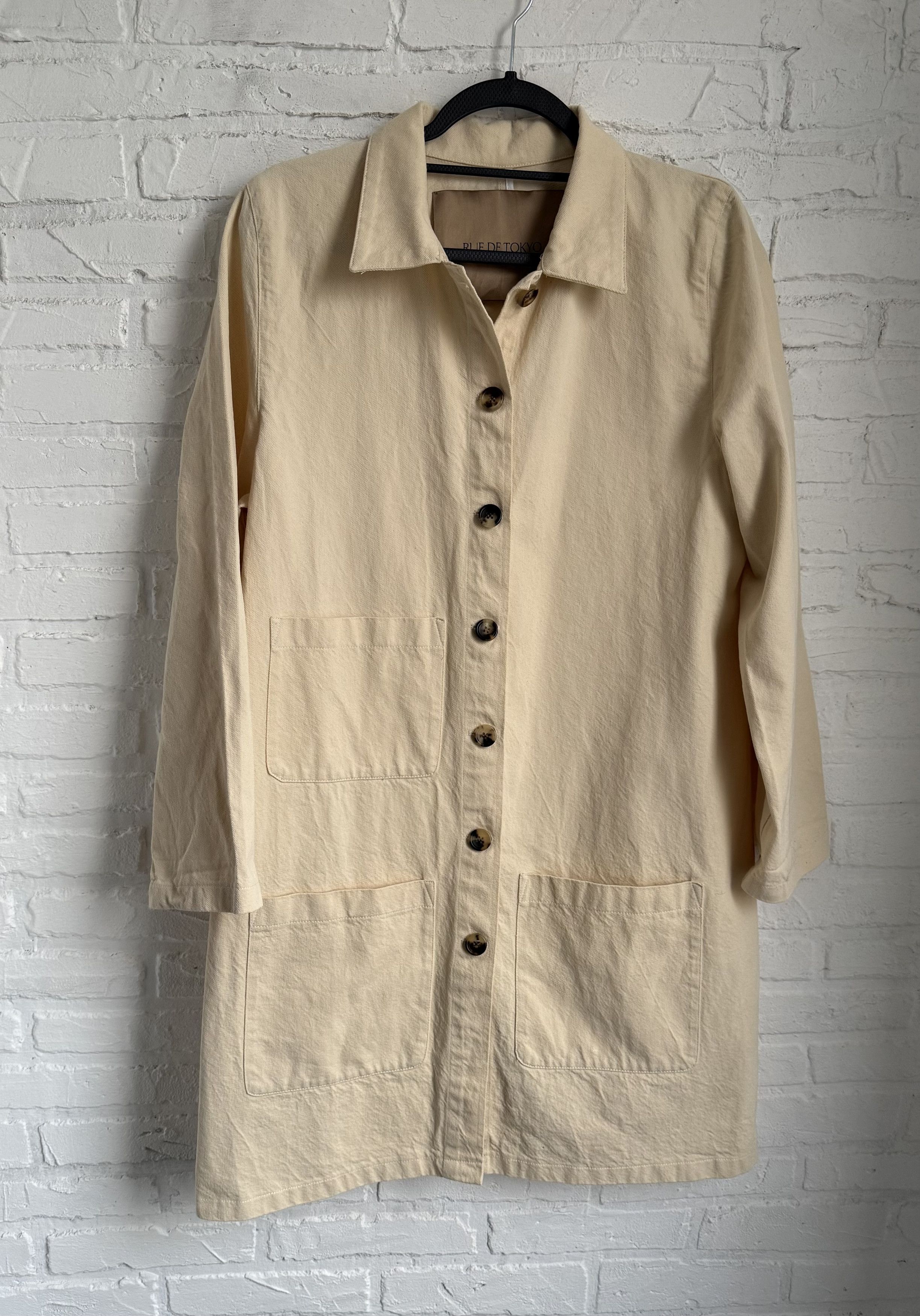 Japanese Brand RUE DE TOKYO Beige Cotton denim work jacket Size L / US 10 / IT 46 - 1 Thumbnail
