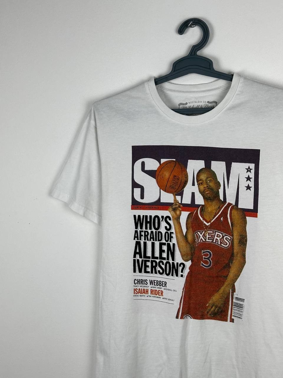 Mitchell & Ness × NBA Mitchell Ness Allen Iverson Slam Cover T Shirt Size US L / EU 52-54 / 3 - 3 Thumbnail