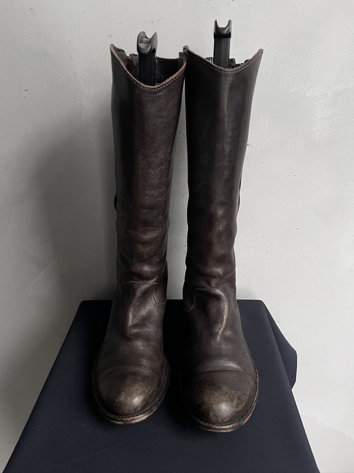 MoMA Moma Leather Tall Brown Boots Zipper Vintage Size US 8 / IT 38 - 2 Thumbnail