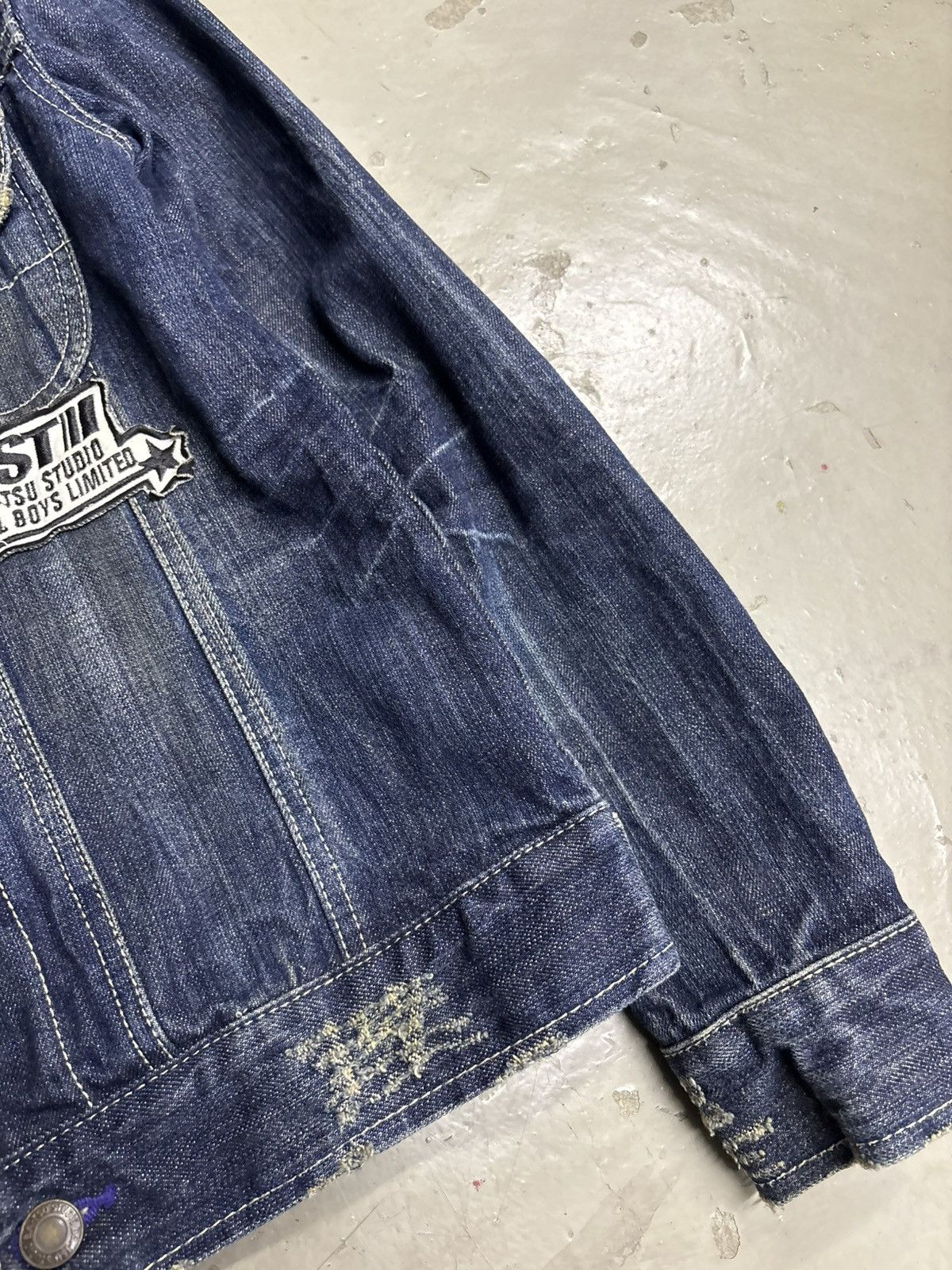 If Six Was Nine Ba-Tsu Studio Rock Star Skull Type III Denim Zip Up Jacket Size US XS / EU 42 / 0 - 7 Thumbnail