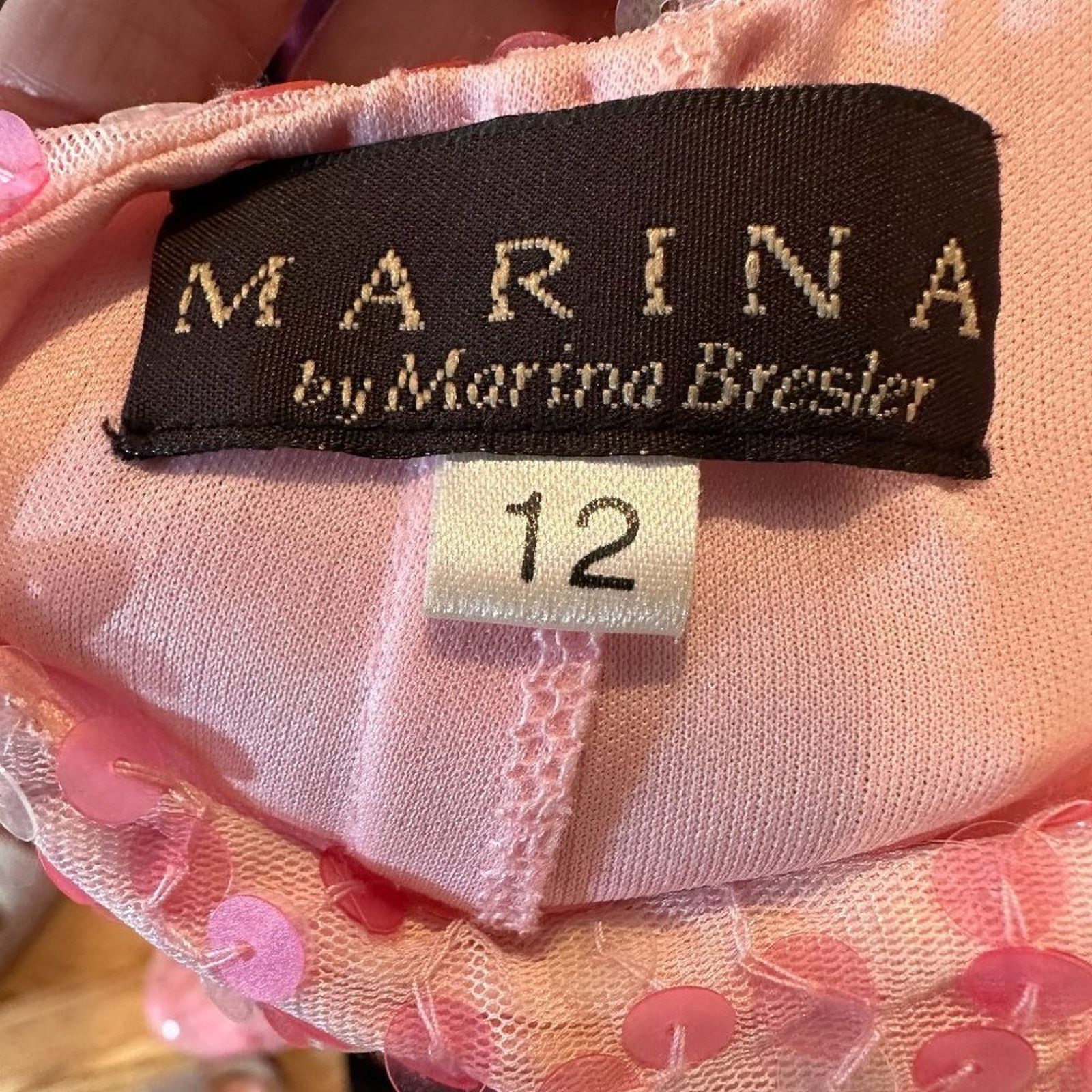 Other Marina by Marina Bresler Pink Sequined Gown - Size 12 Size XL / US 12-14 / IT 48-50 - 11 Thumbnail