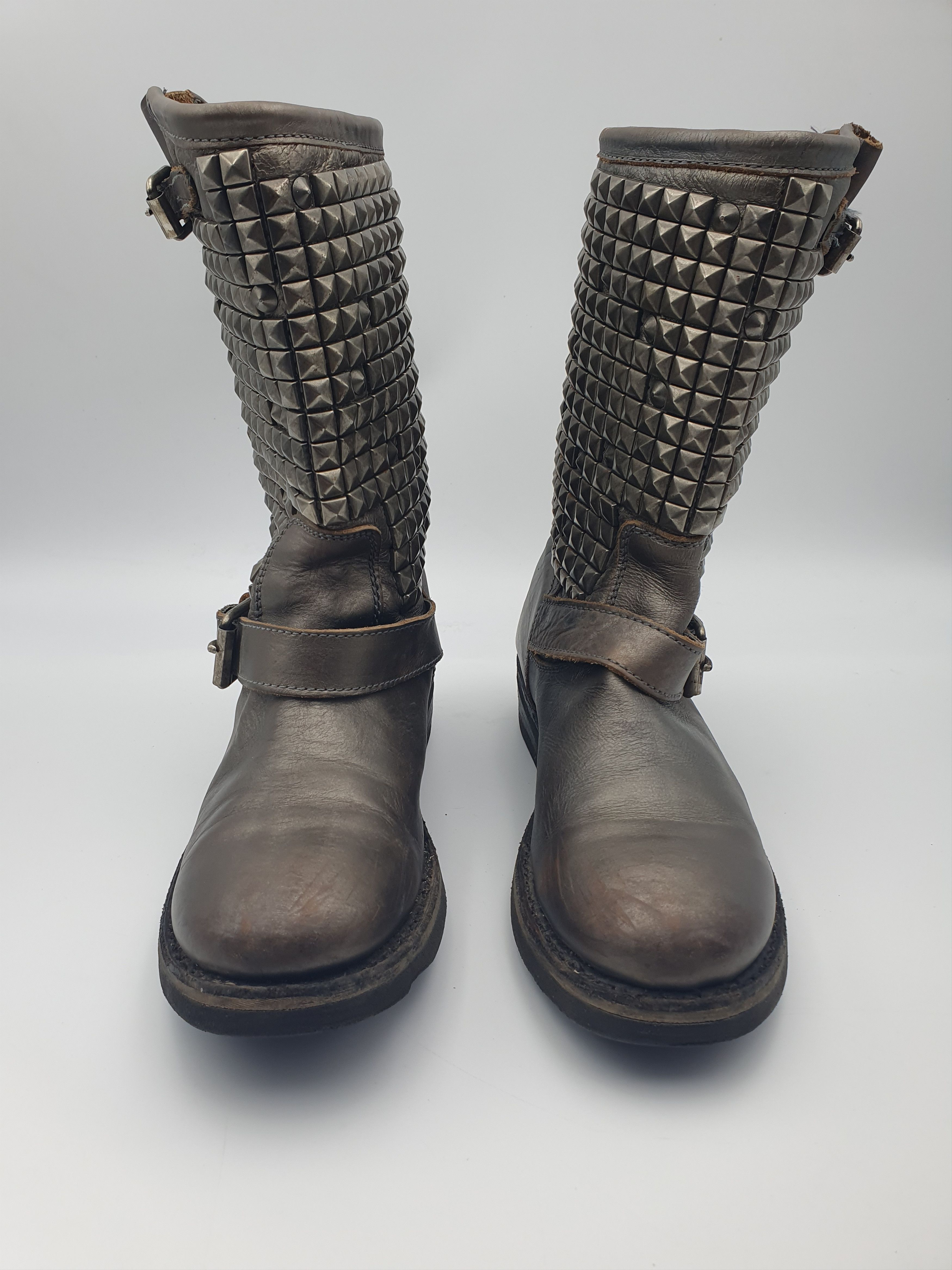 ASH ASH Ryanna Biker Boots Metallic Silver-Bronze Size US 8 / IT 38 - 3 Thumbnail