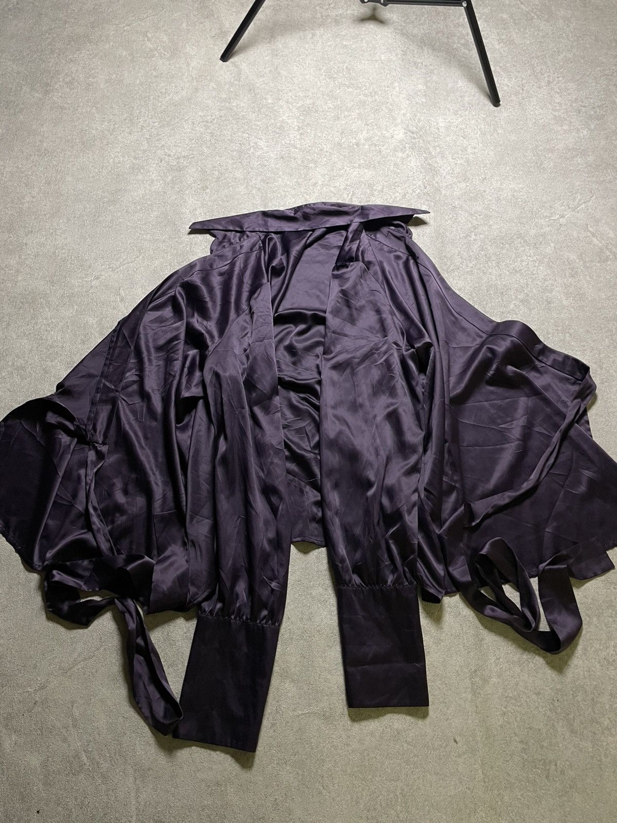 If Six Was Nine Skull Deep violet satin wrap shirt — Nosferatu energy Size US M / EU 48-50 / 2 - 9 Thumbnail
