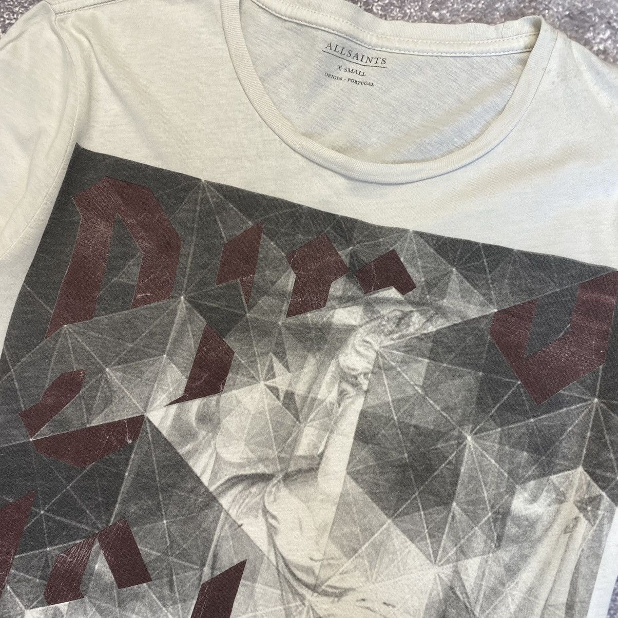 Allsaints Designer All Saints Big Graphic logo y2k rare Japanese tee Size US XS / EU 42 / 0 - 4 Thumbnail