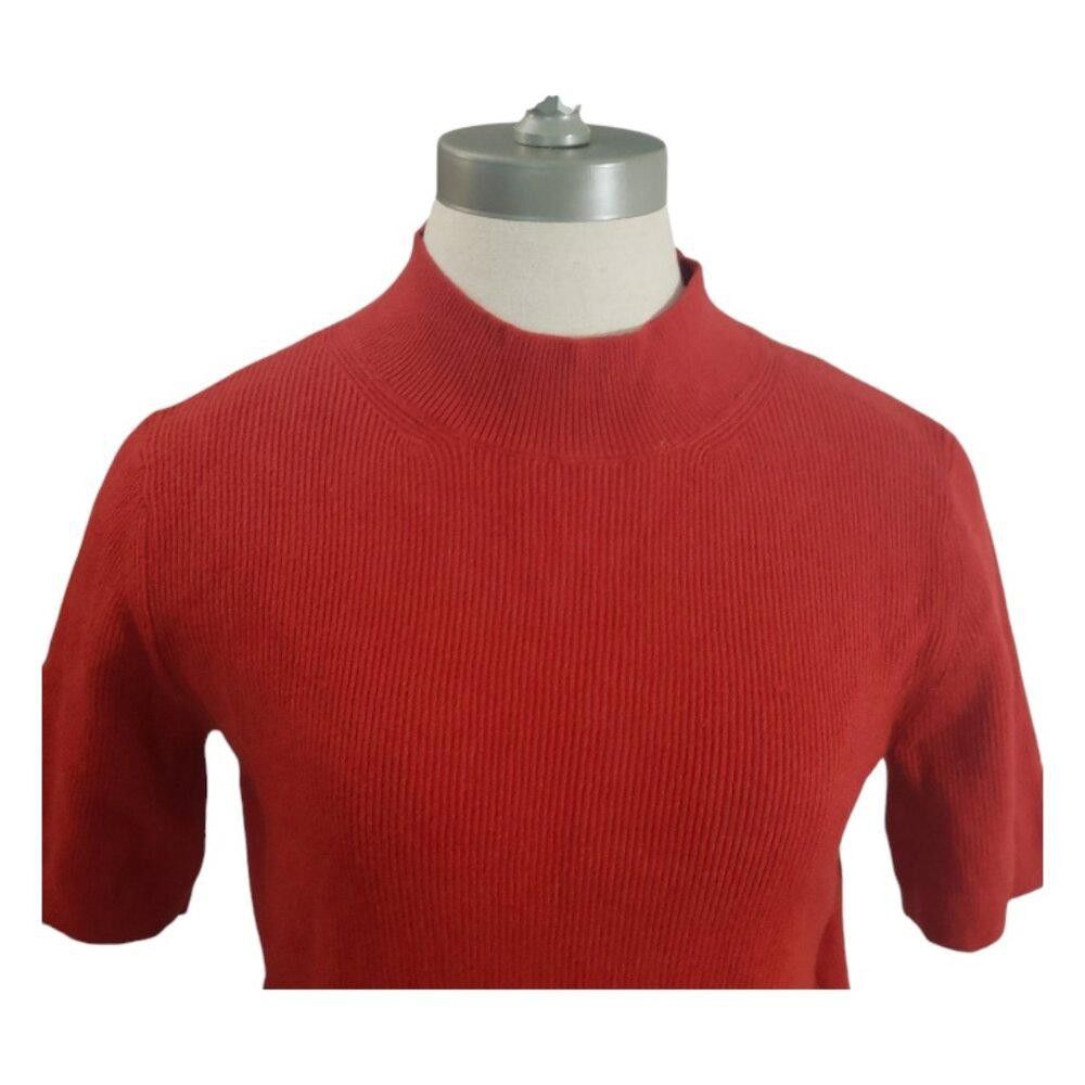 Mango CT1980 Mango MNG Short Sleeved Cropped Ribbed Sweater L Size L / US 10 / IT 46 - 2 Thumbnail